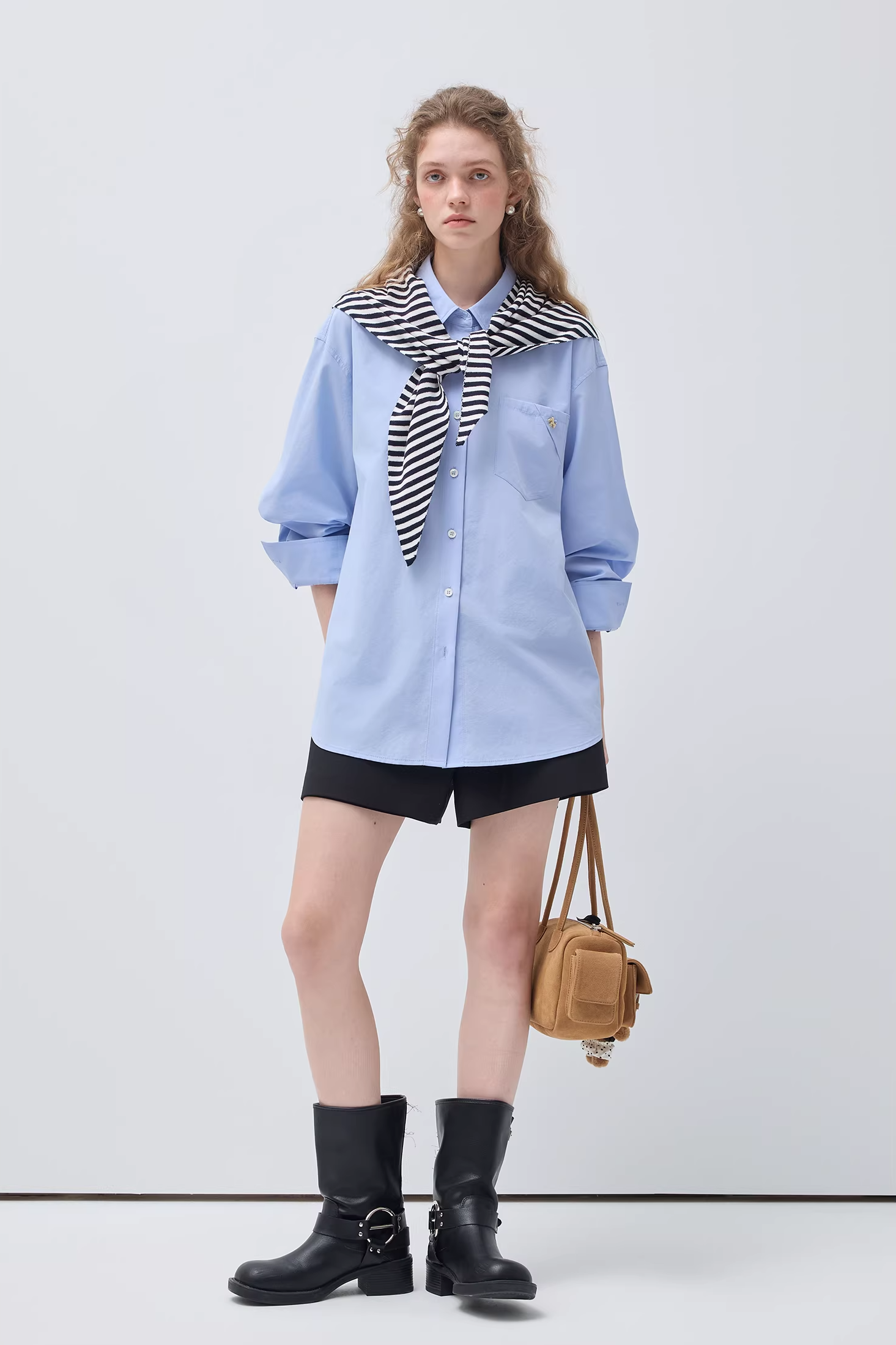 ラペルポニーロゴルーズシャツC3503