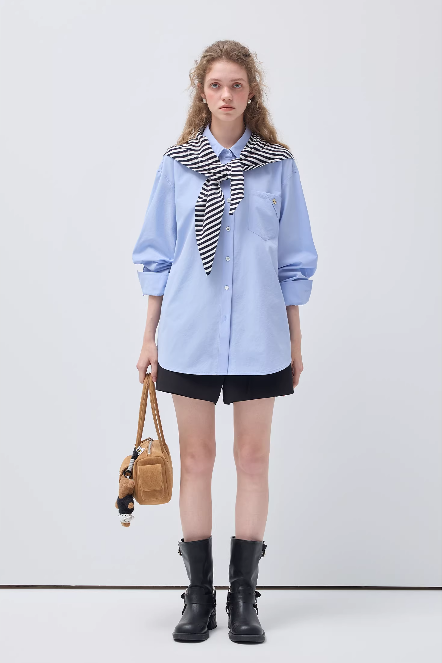 ラペルポニーロゴルーズシャツC3503