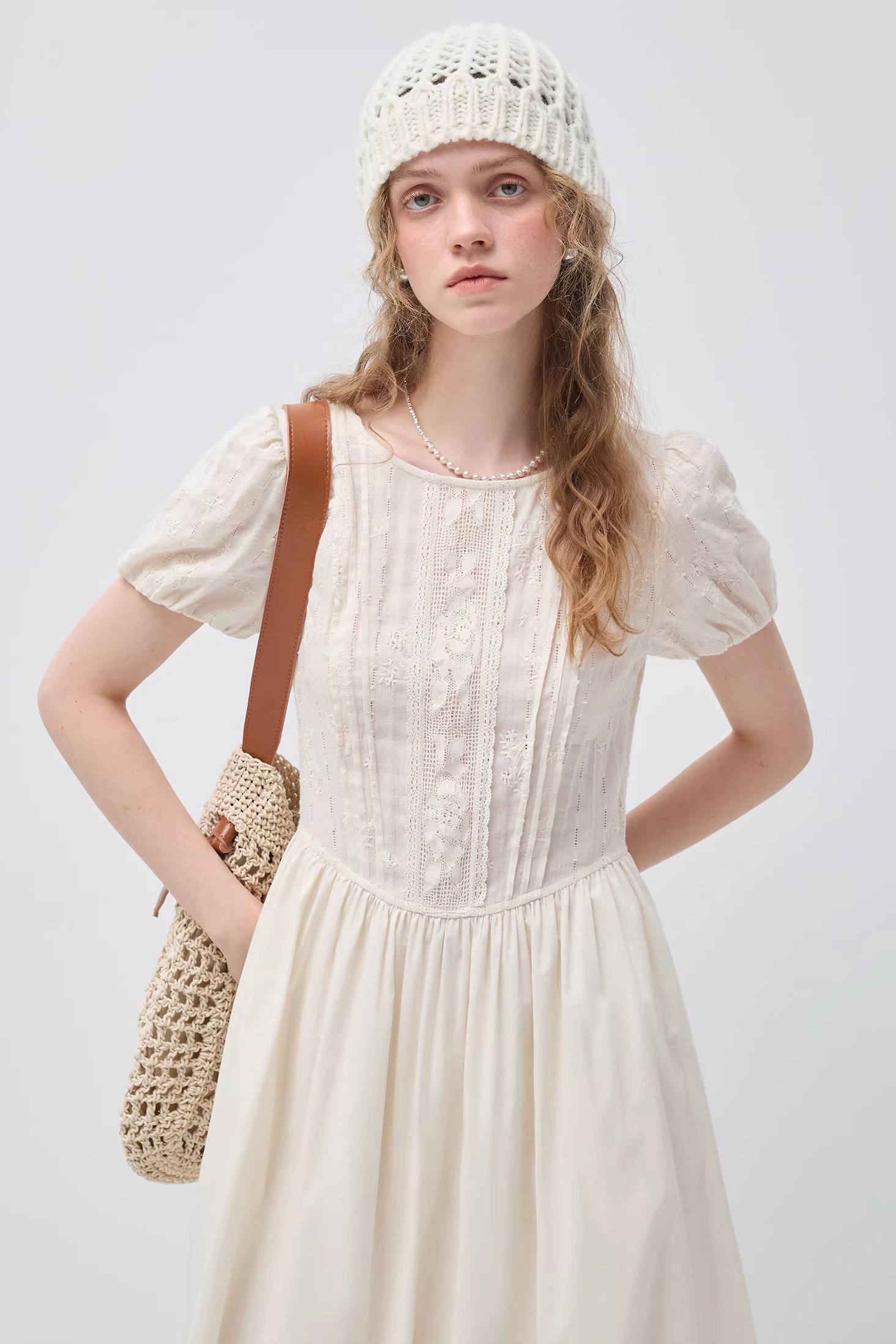 フレンチジャカードコットンドレスC3504