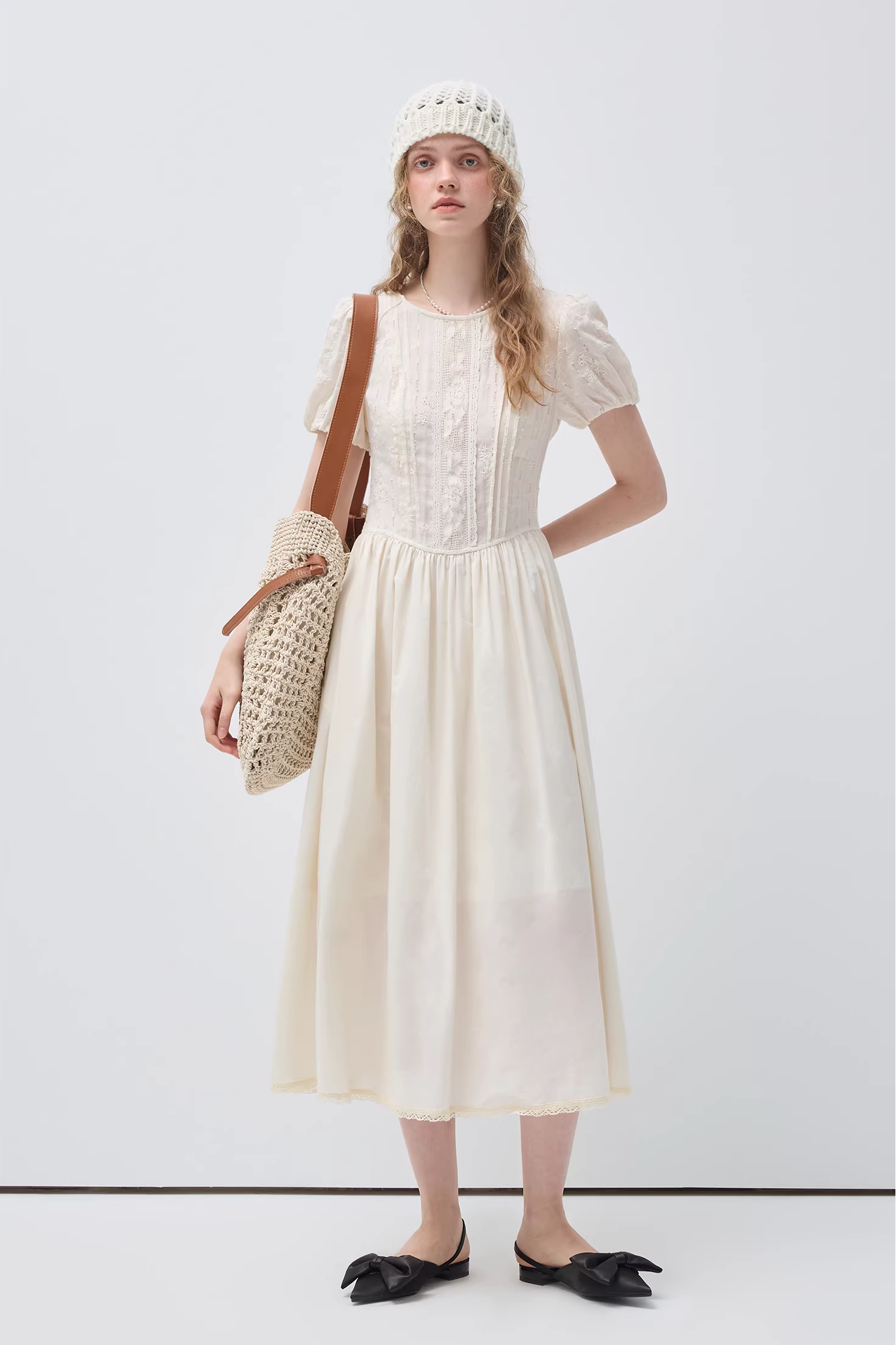 フレンチジャカードコットンドレスC3504