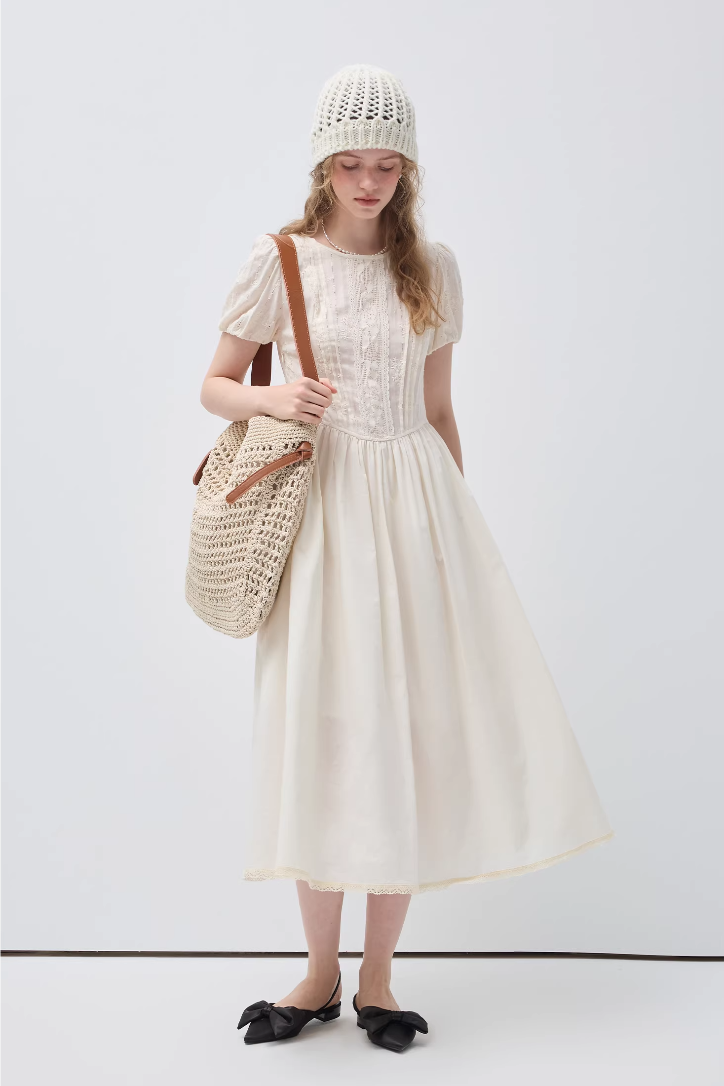 フレンチジャカードコットンドレスC3504