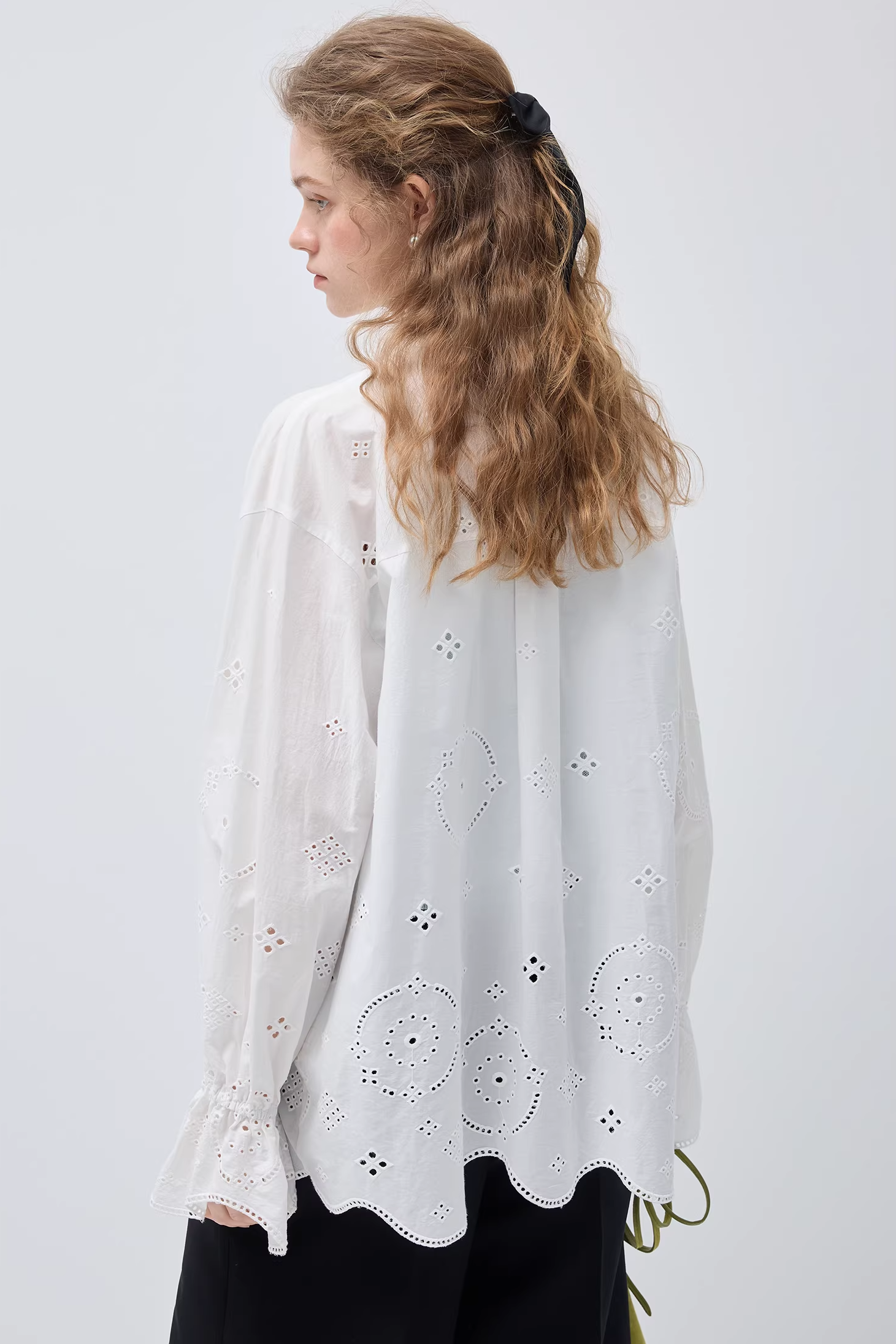 フランスライク刺繍ホローシャツC3508