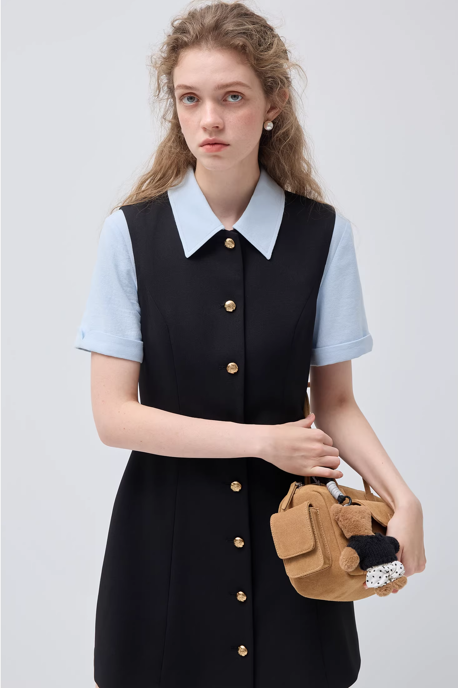 プレッピーフェイクレイヤードドレスC3511