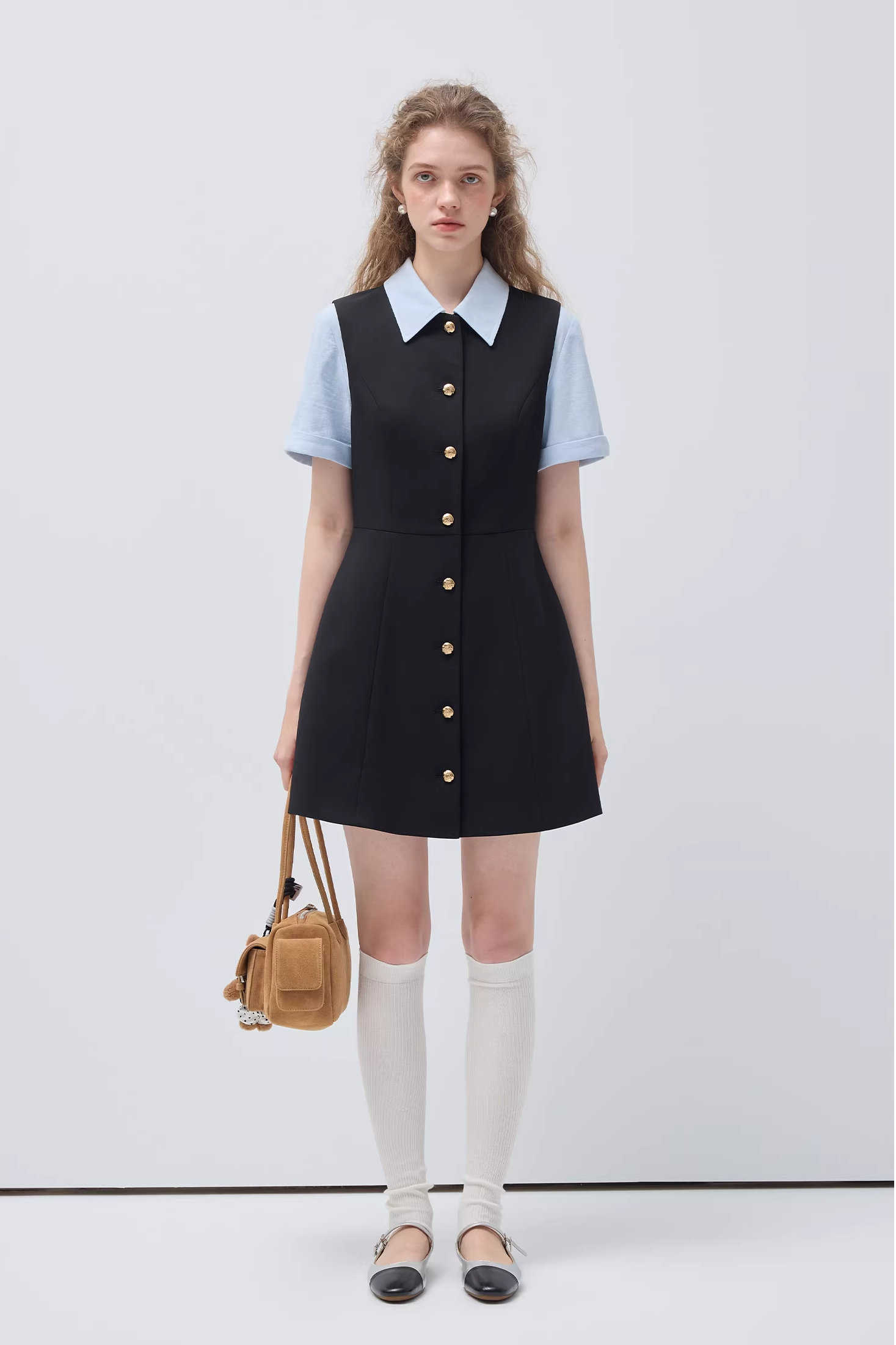 プレッピーフェイクレイヤードドレスC3511