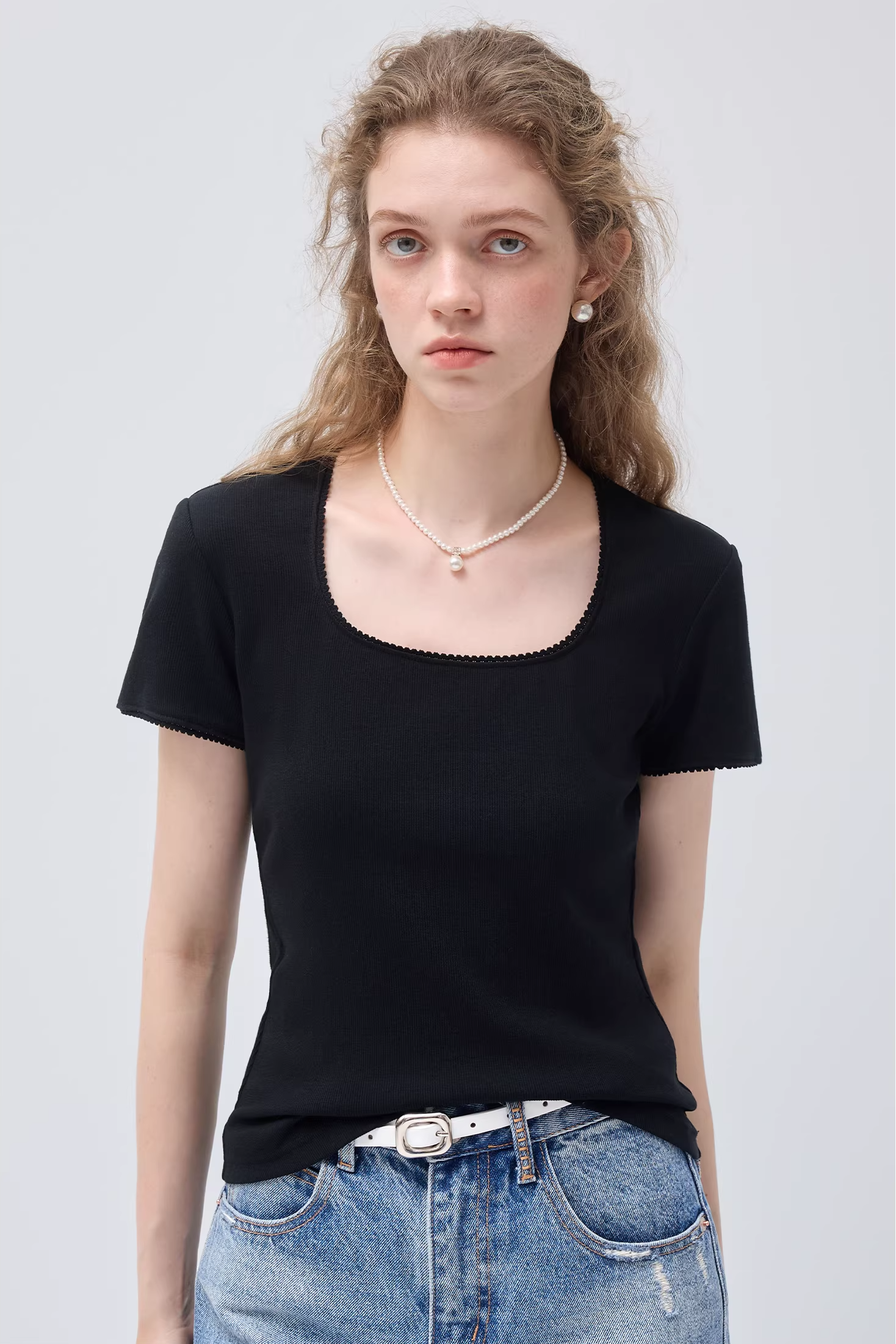 ウェーブエッジニットTシャツC3522