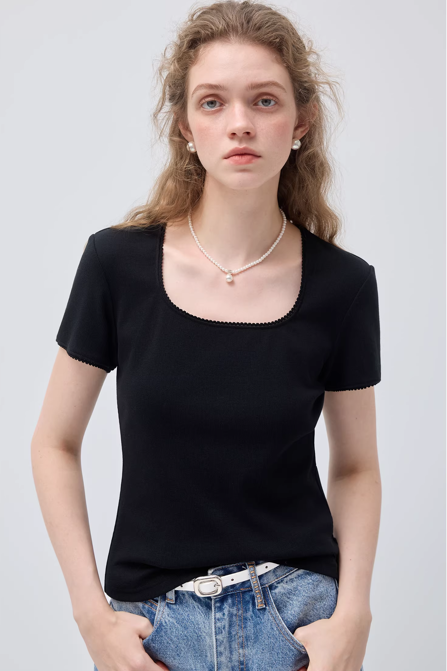 ウェーブエッジニットTシャツC3522