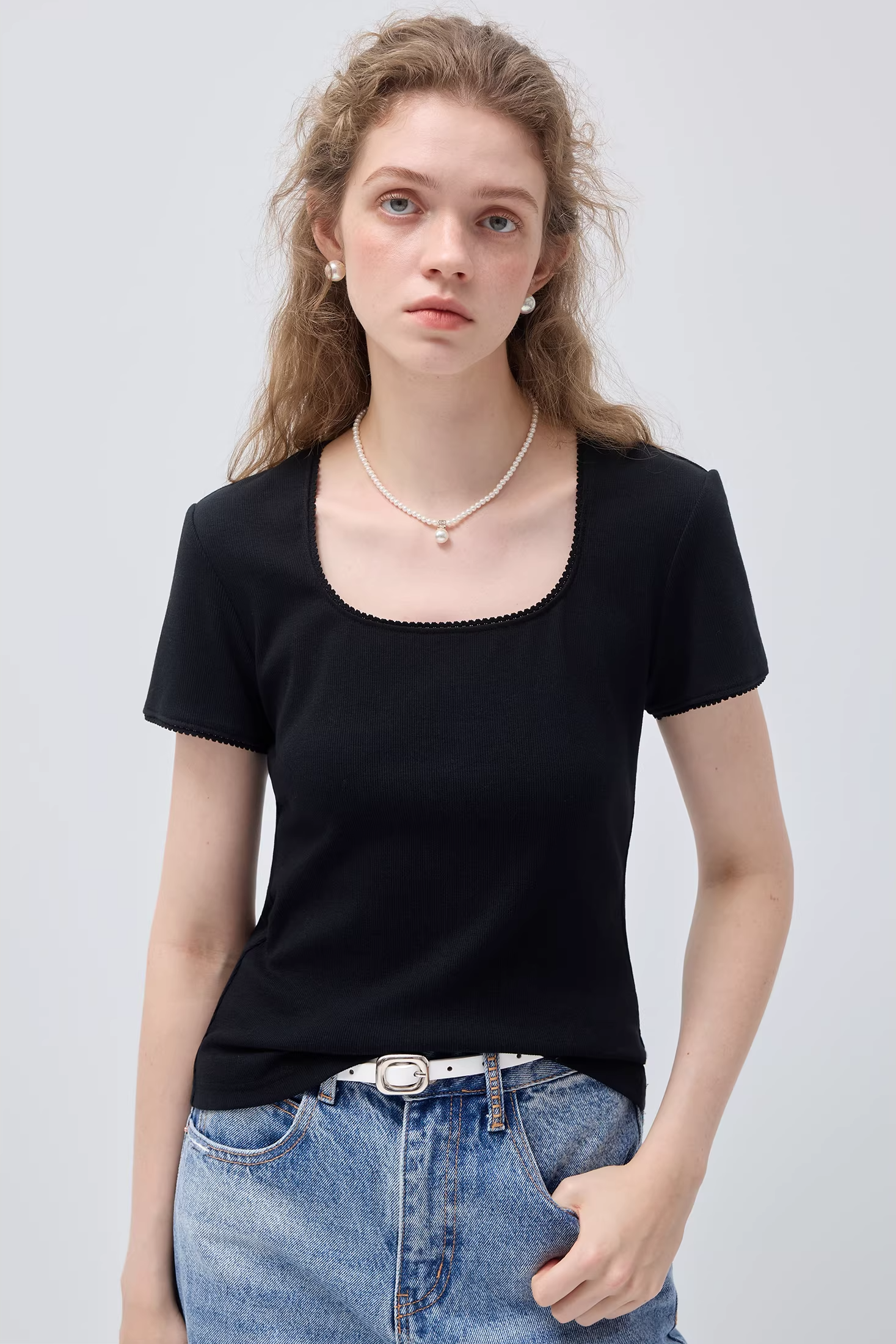 ウェーブエッジニットTシャツC3522