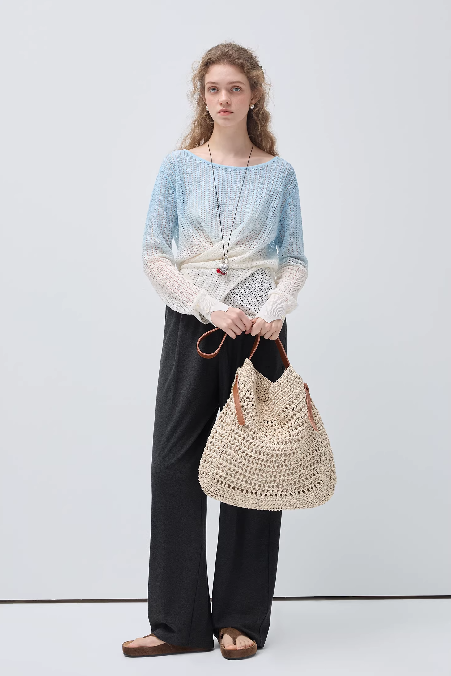 ドレープワイドレッグラウンジパンツC3524