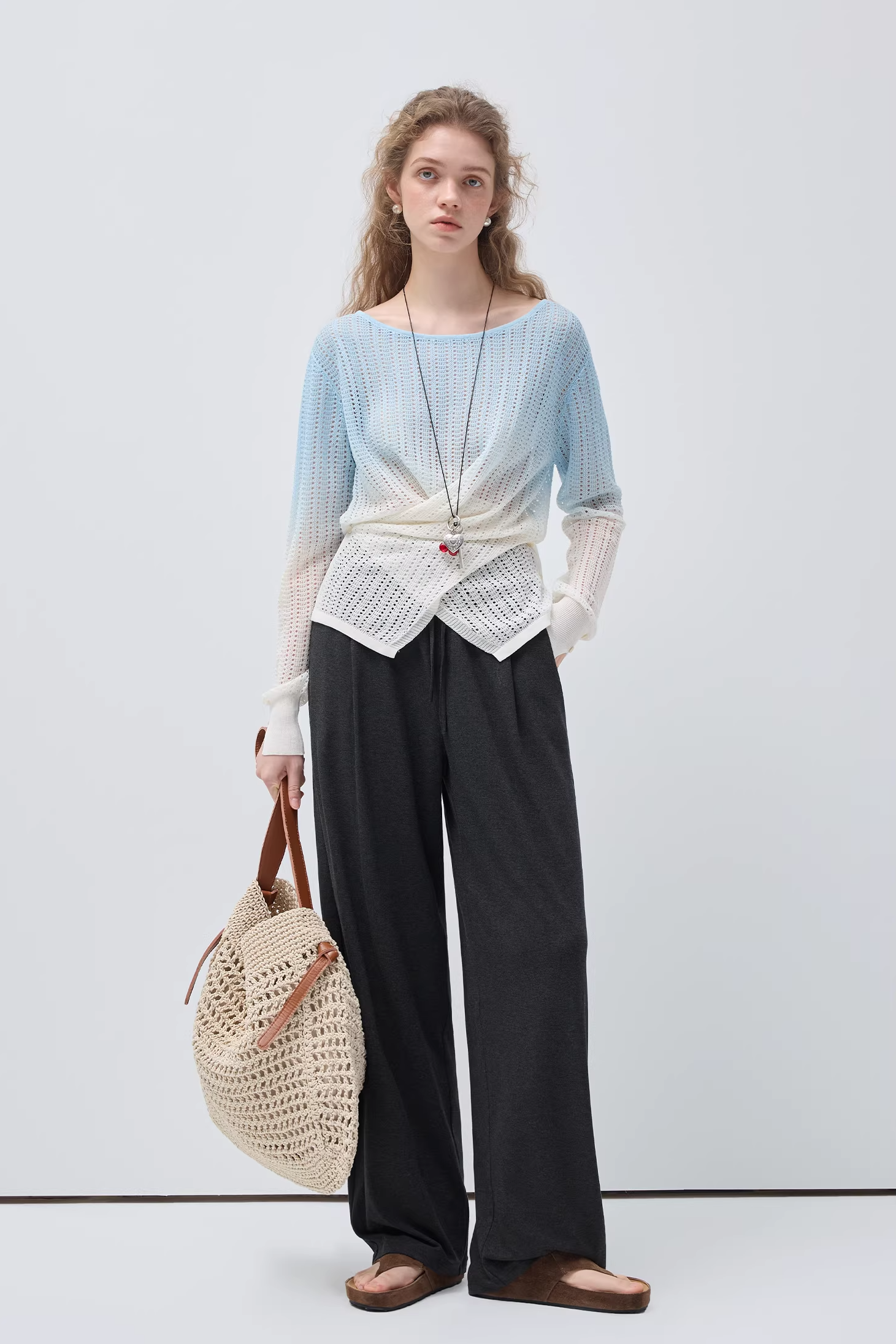 ドレープワイドレッグラウンジパンツC3524