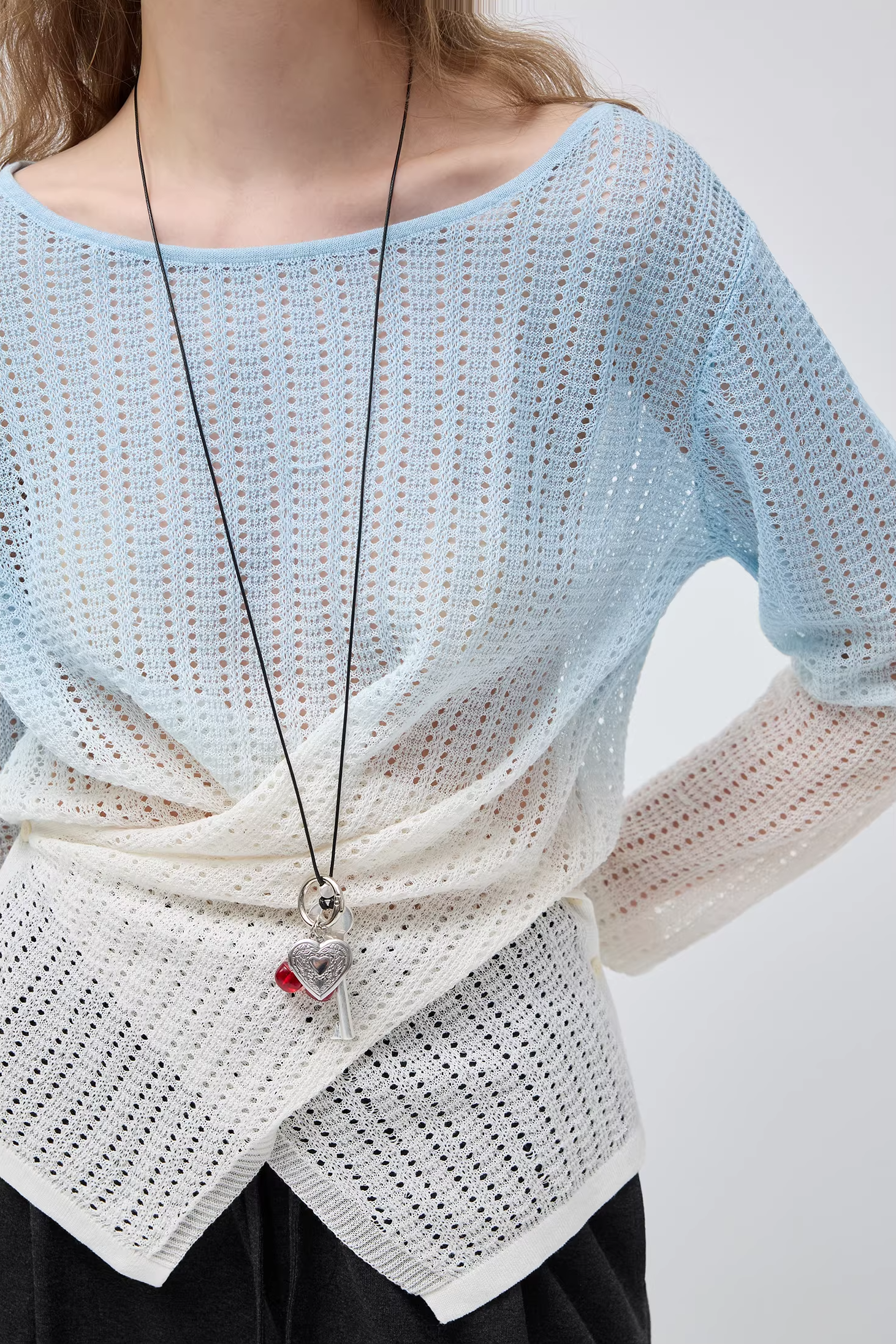 ソフトミストグラデーションニットトップスC3534