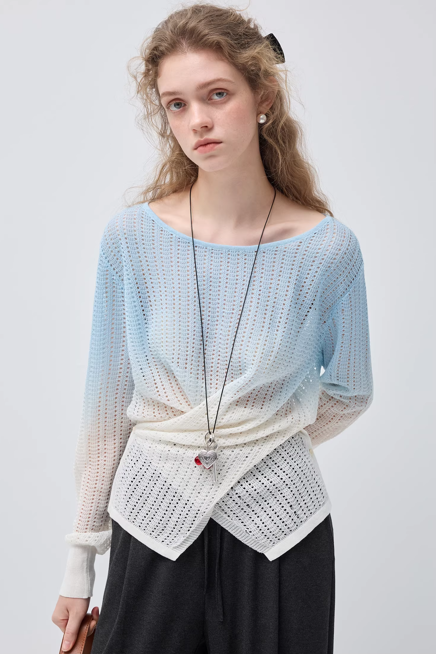 ソフトミストグラデーションニットトップスC3534