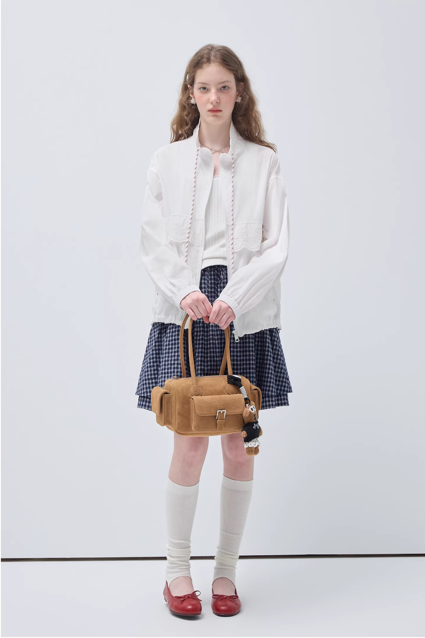 コントラストカラードローストリングレースルーズジャケットC3535