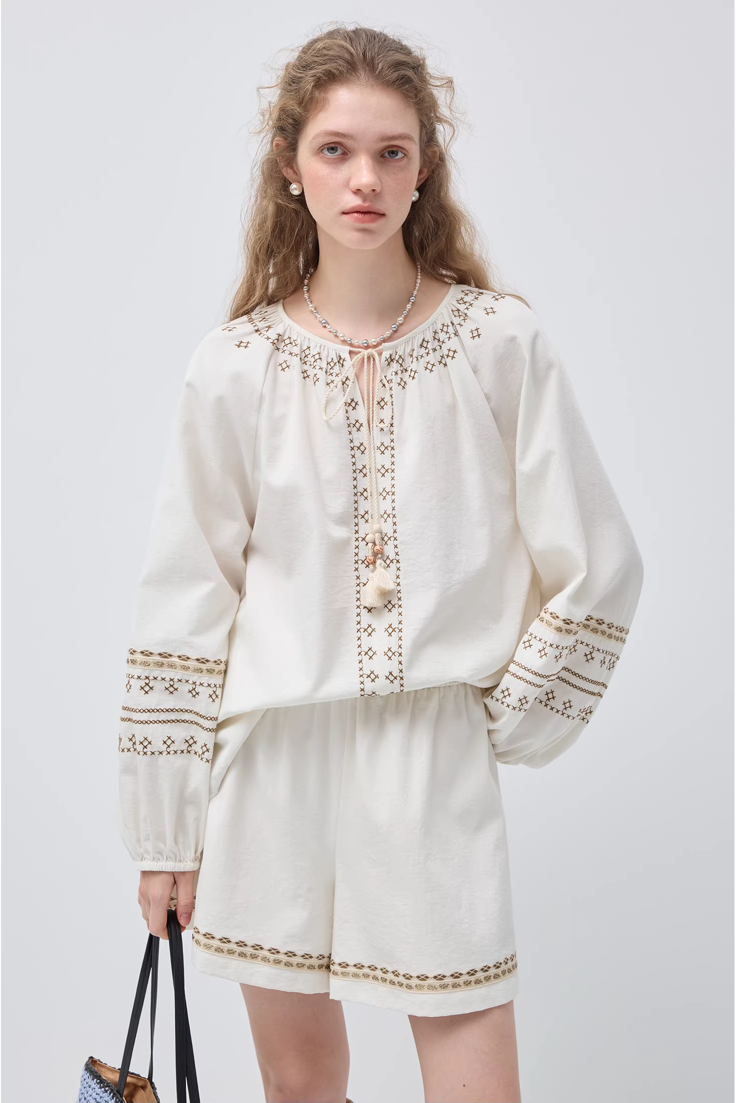 ヴィンテージ刺繍ウエストデザインセットC3540