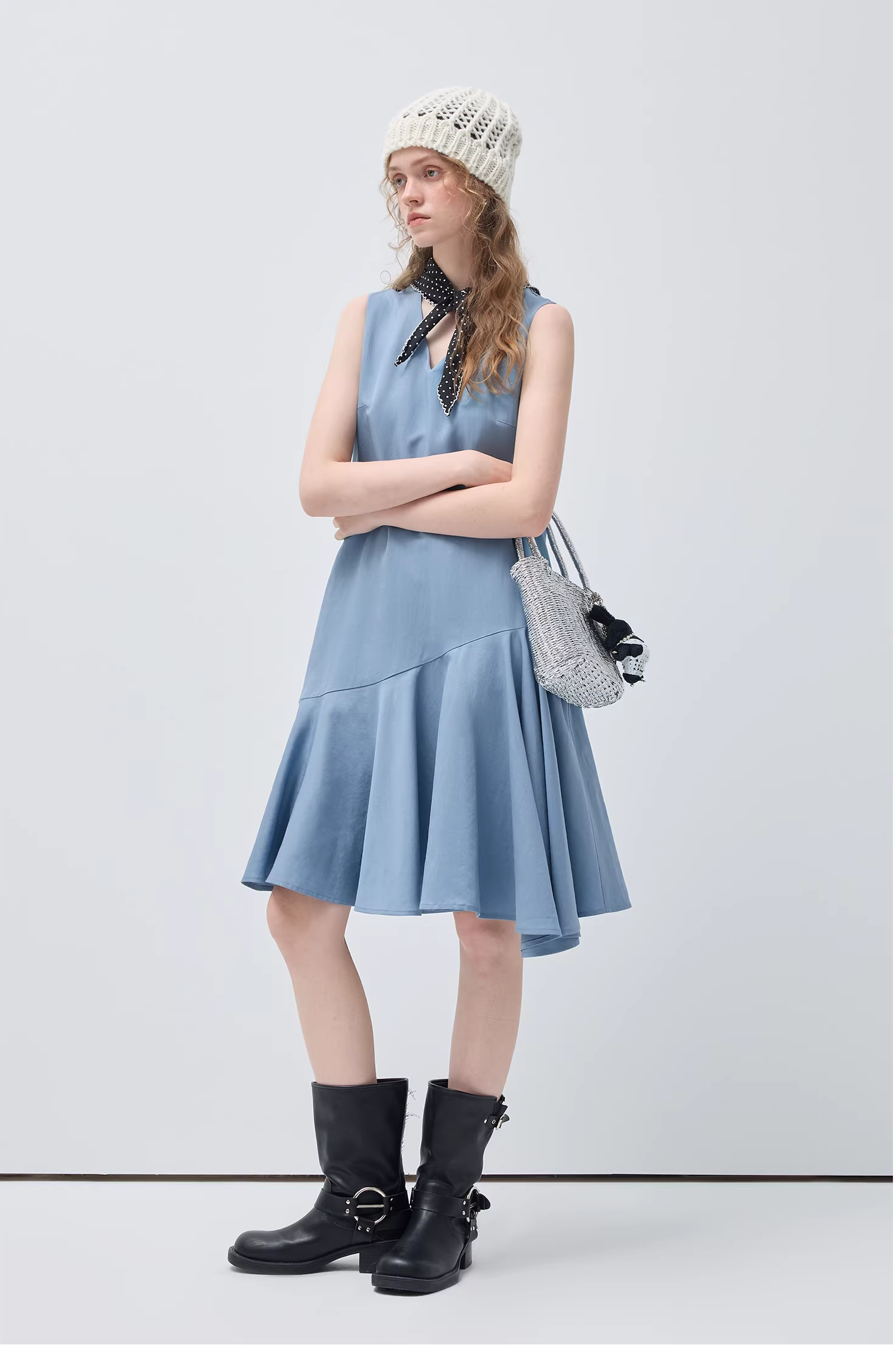 VネックマーメイドスカートC3558