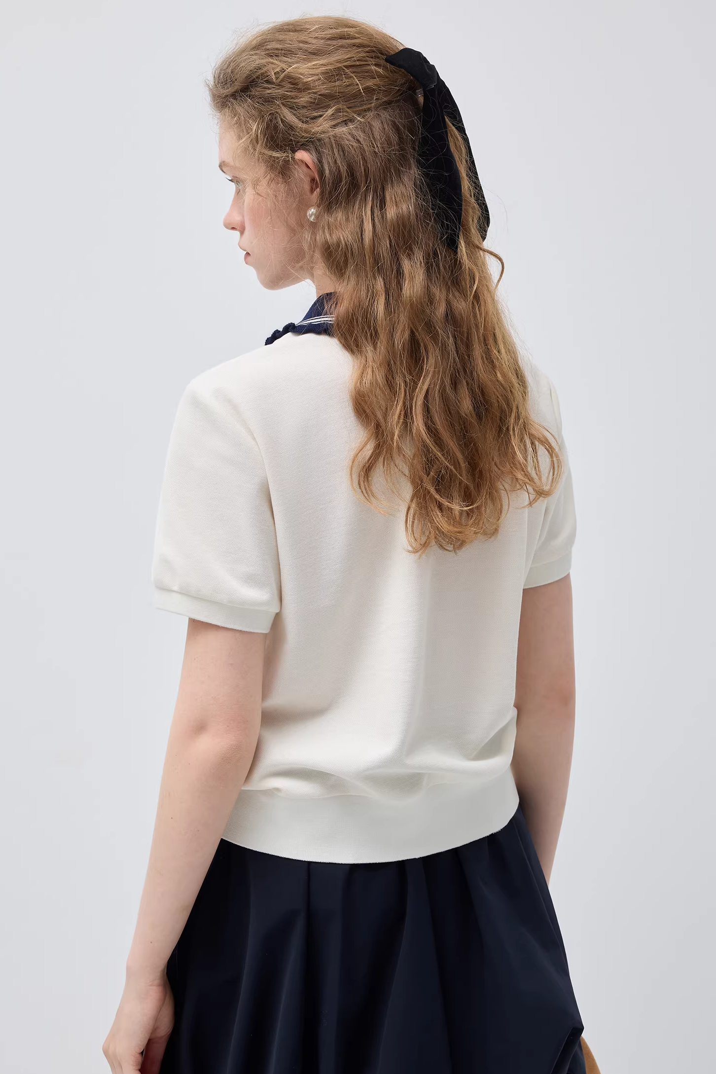 フェイクツーピースコントラストポロシャツC3564