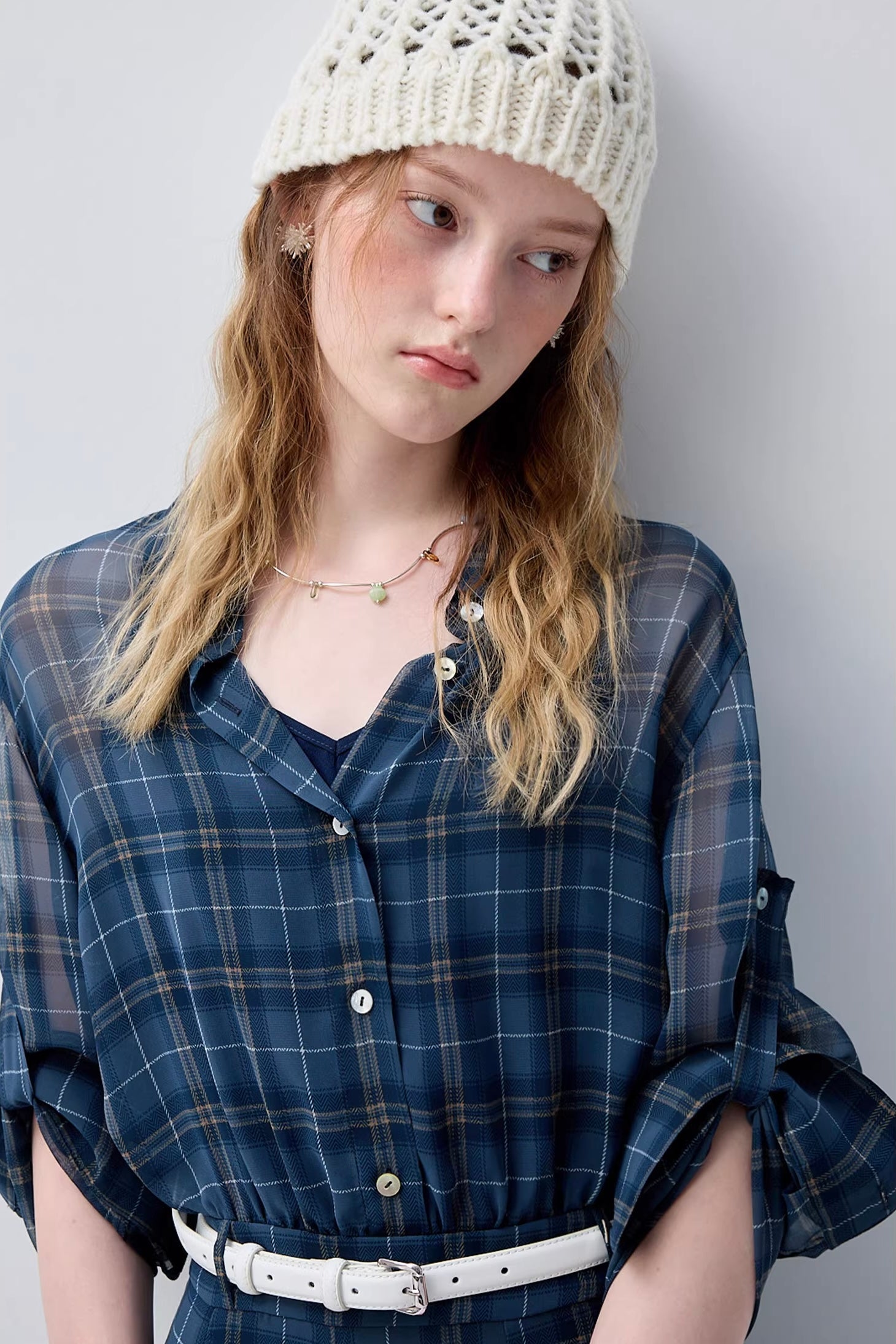 パステルチェックデザインワンピースC3623