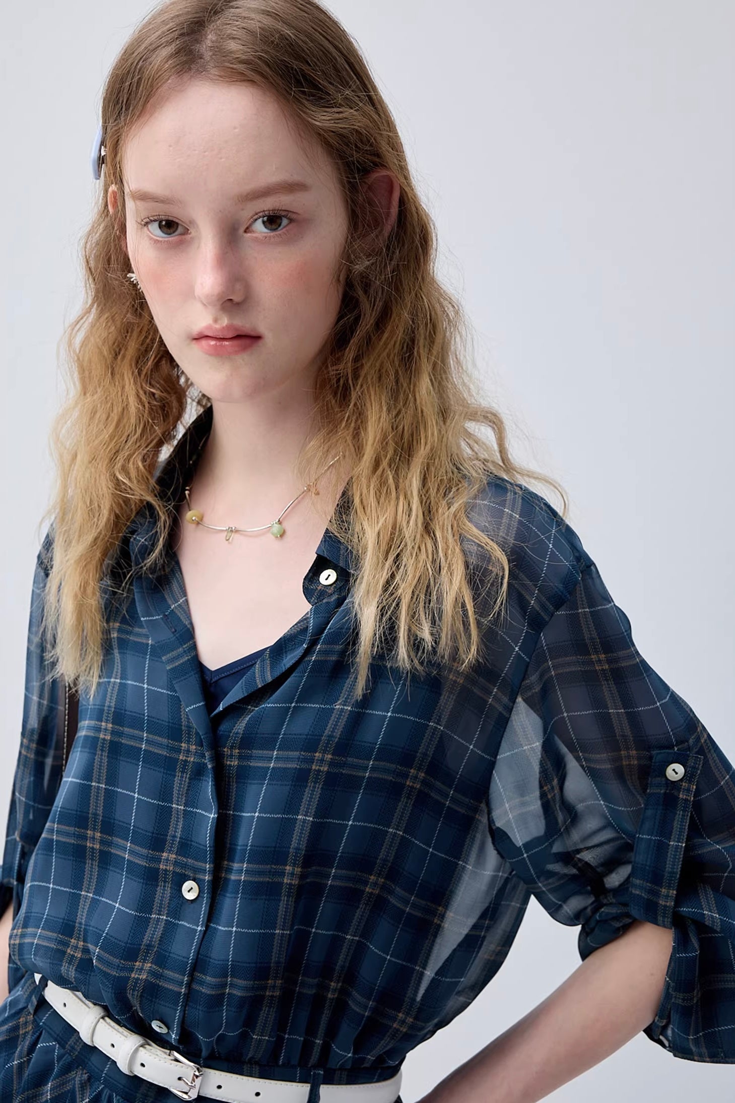 パステルチェックデザインワンピースC3623