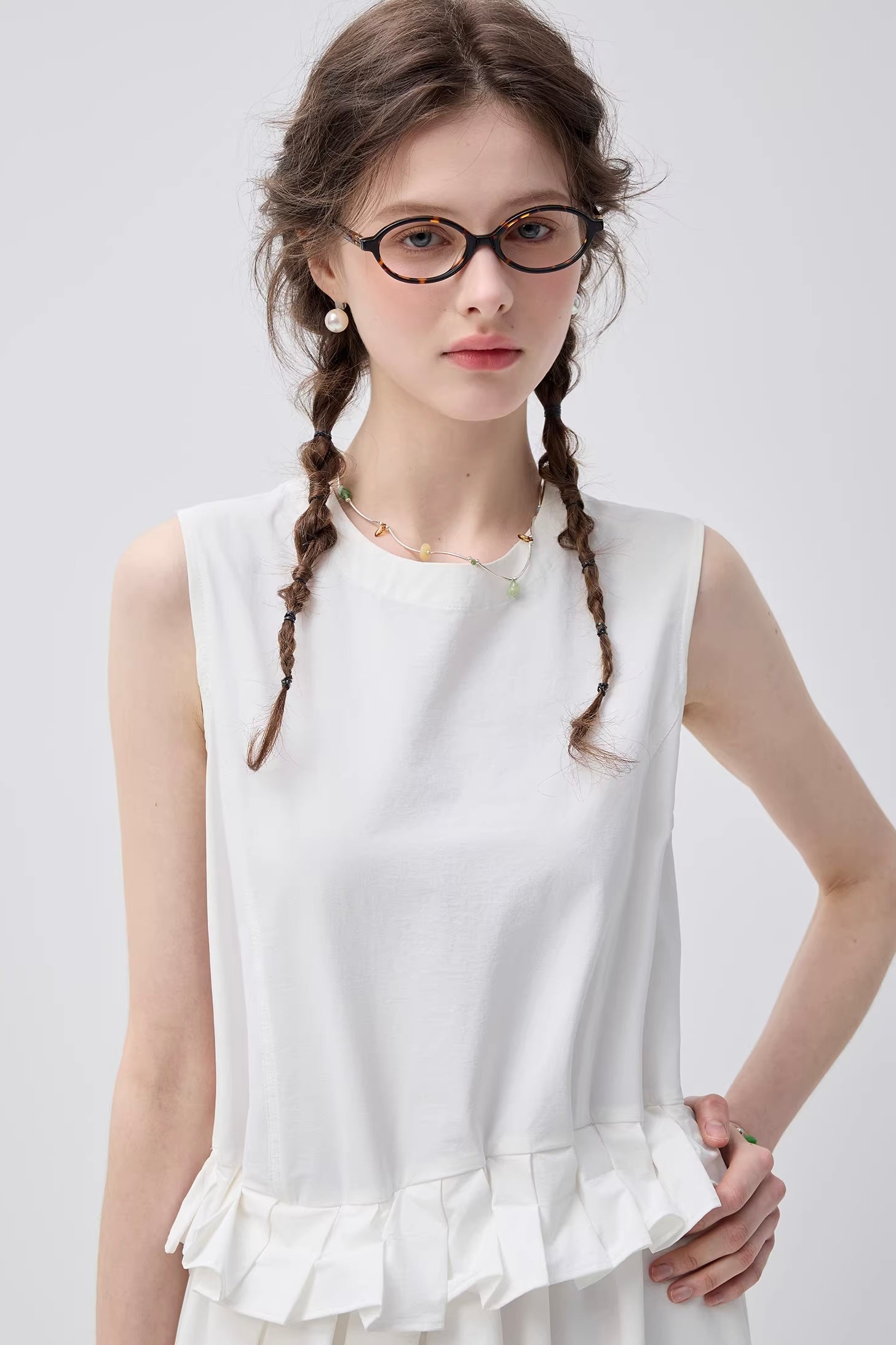 クール&モードノースリーブフリルワンピースC3627