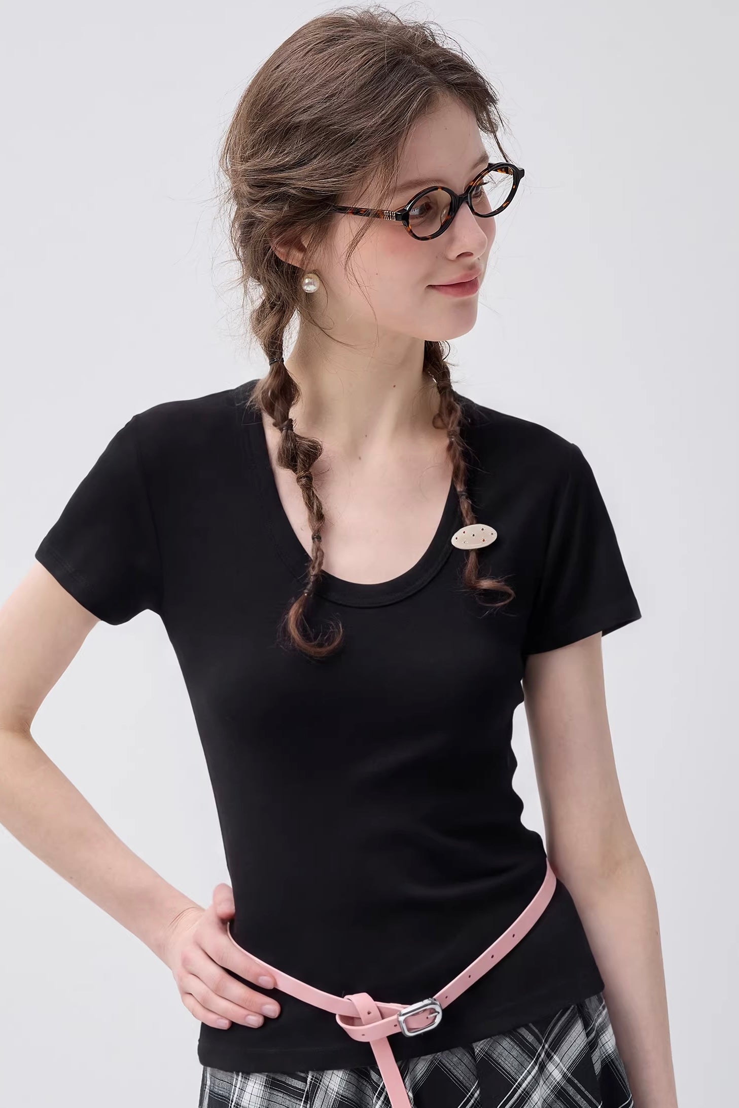 UネックフィットシルエットTシャツC3633