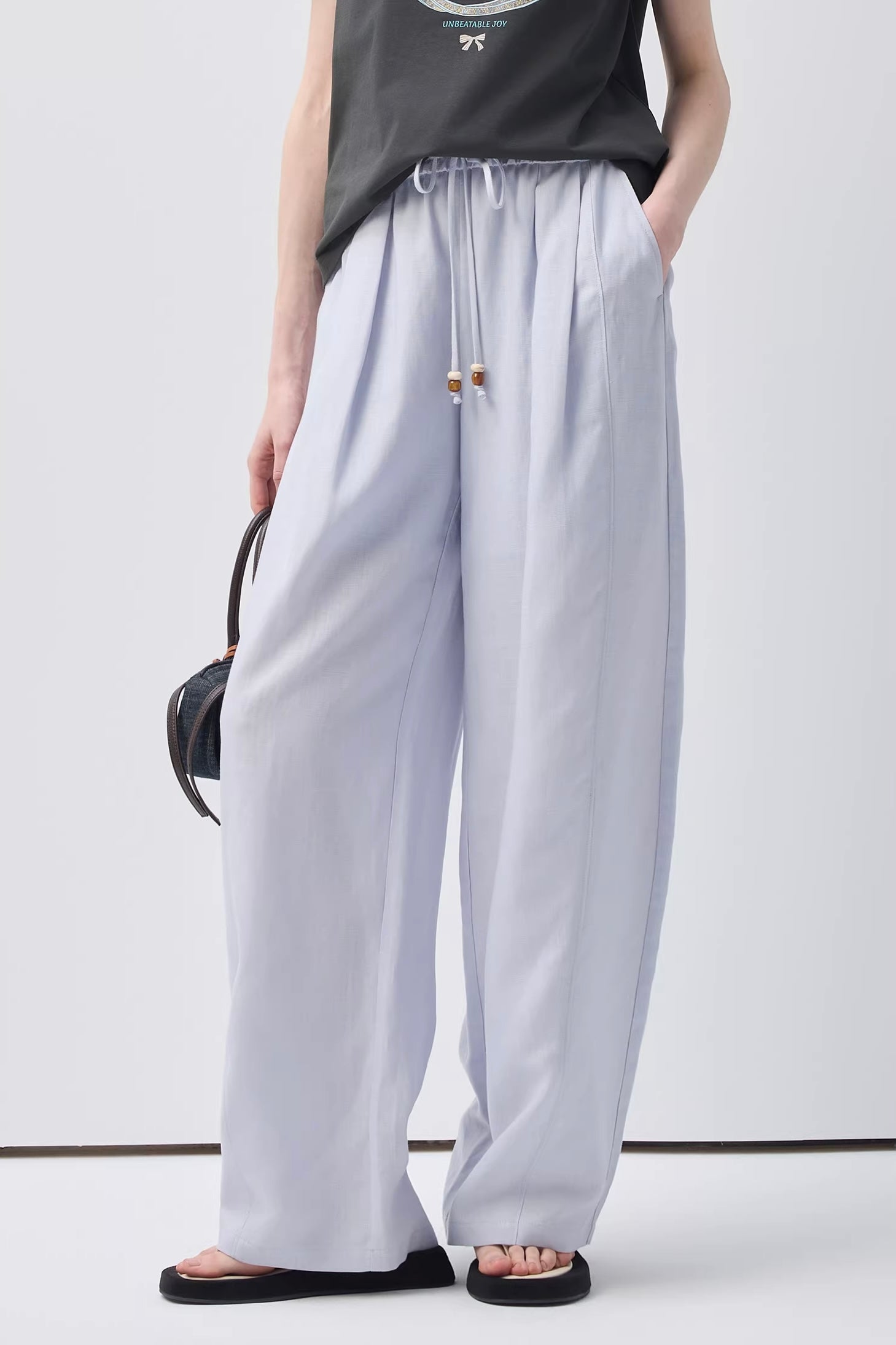 リネンライクドローストリングパンツC3636