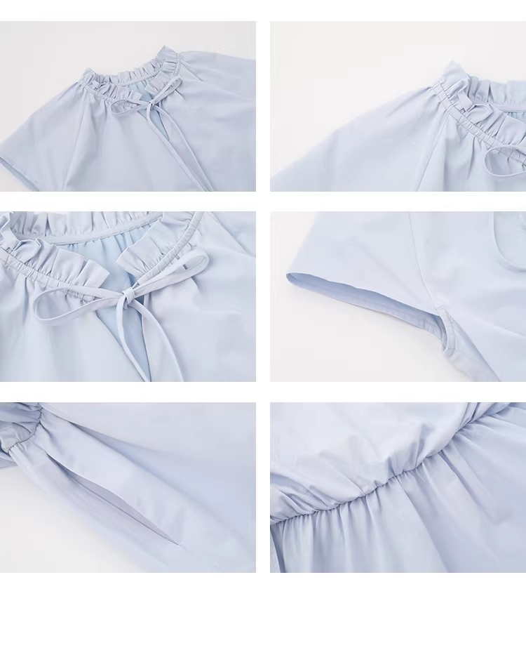 リボンデザインバルーンシルエットワンピースC3637