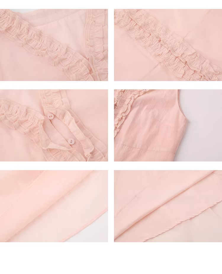 パステルノースリーブフリルドレスC3639