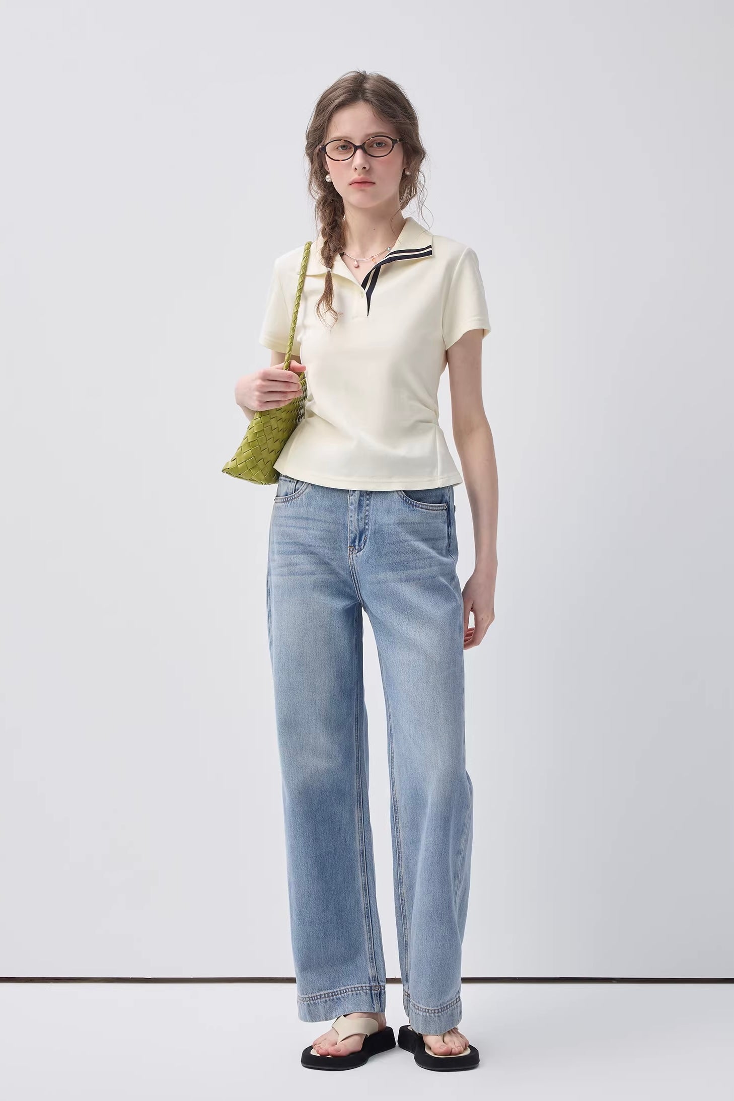 コントラストテープポロカラートップスC3647