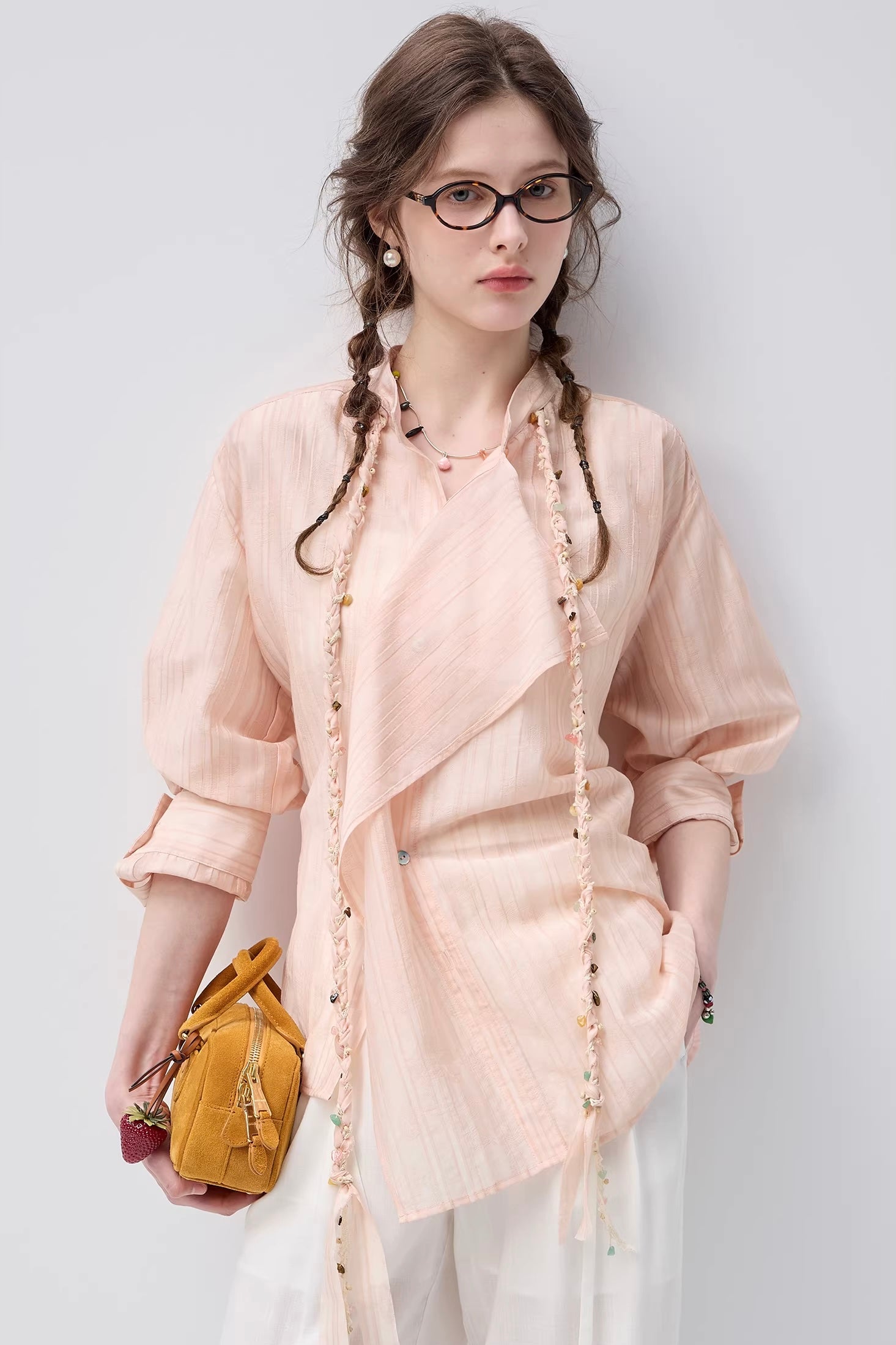 パステルムードアシメハンドコードシャツC3649