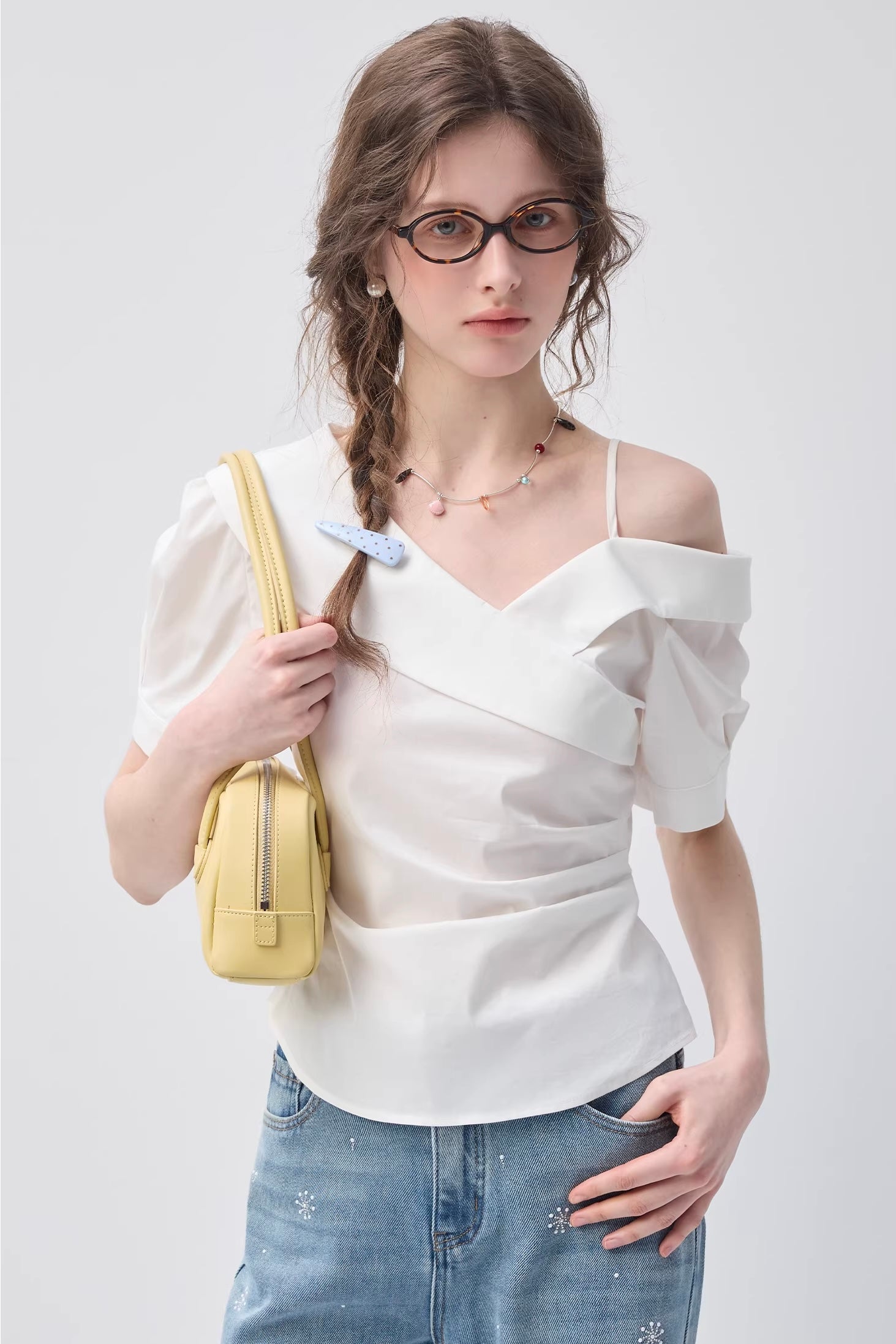 アシメミニマルデザインシャツC3652