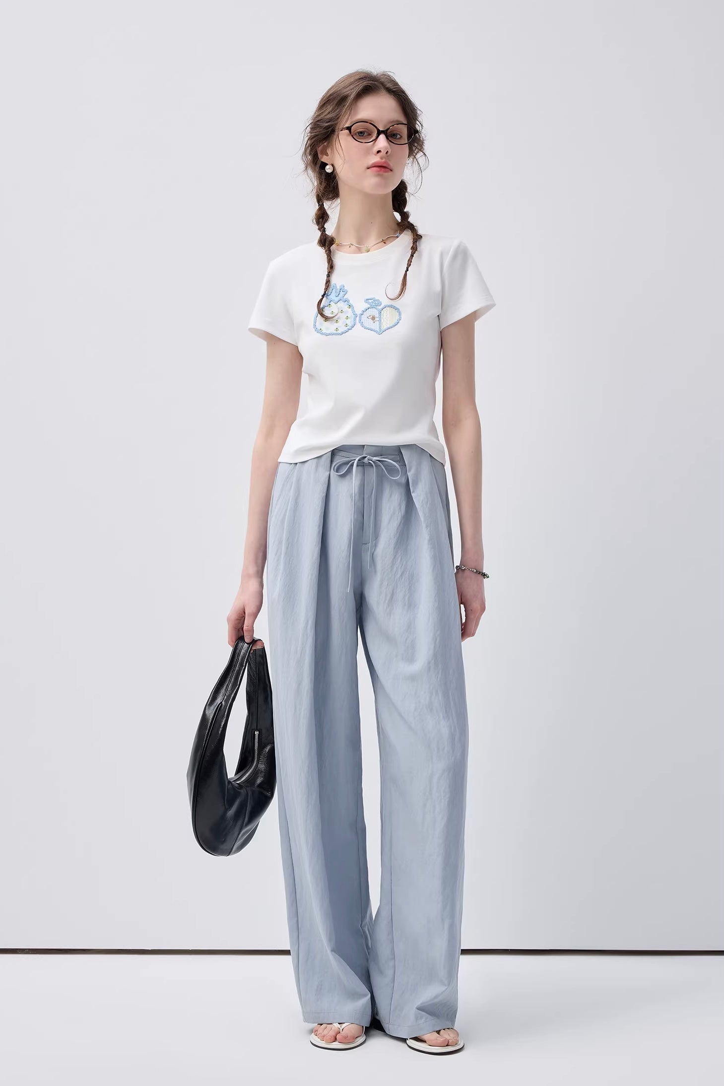 タックデザインワイドイージーパンツC3653