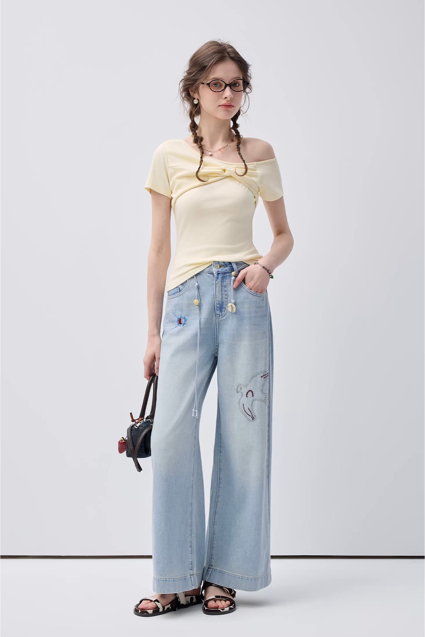 アシメツイストフィットシルエットTシャツC3719