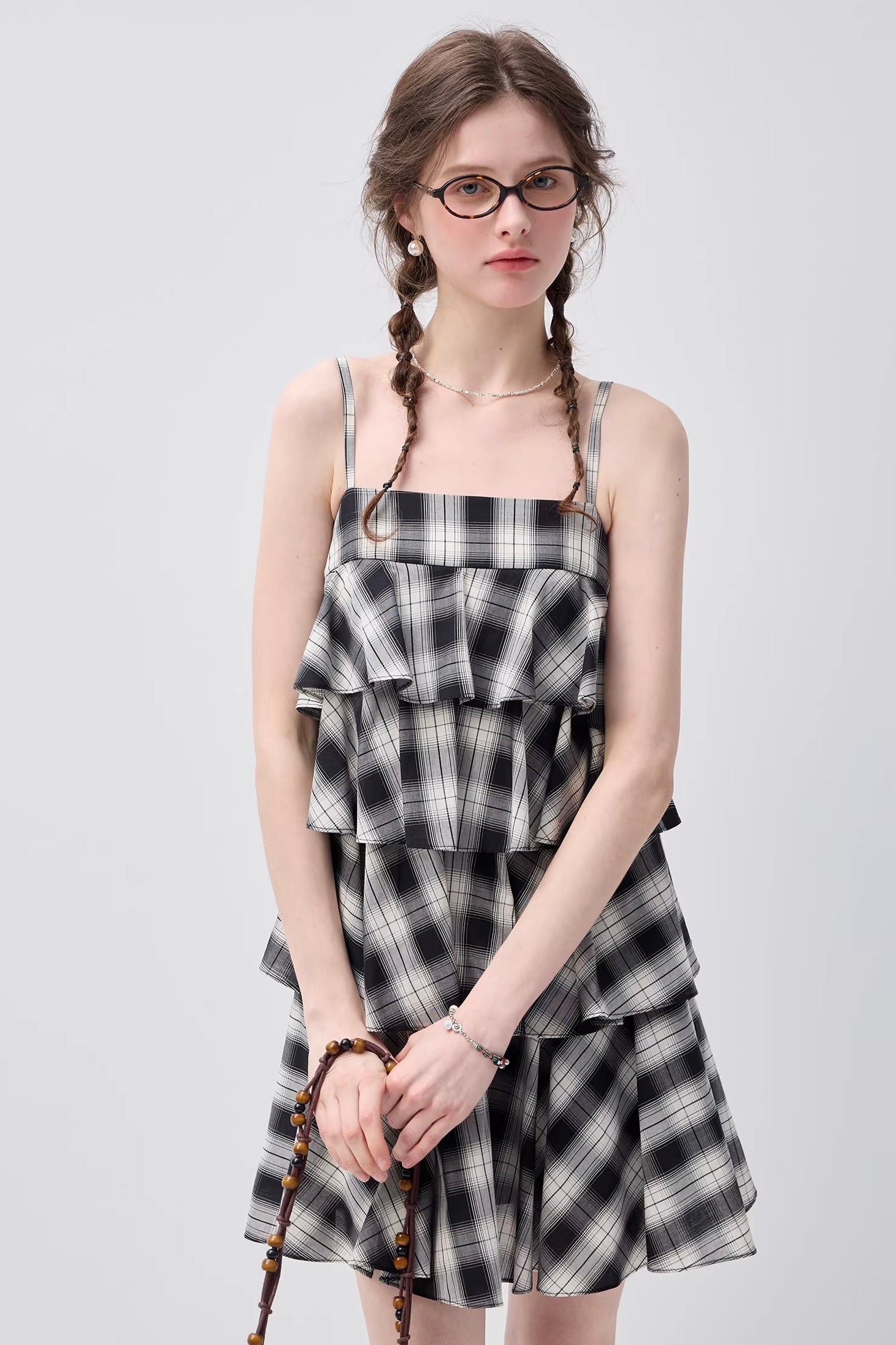 フリルティアードキャミワンピースC3721