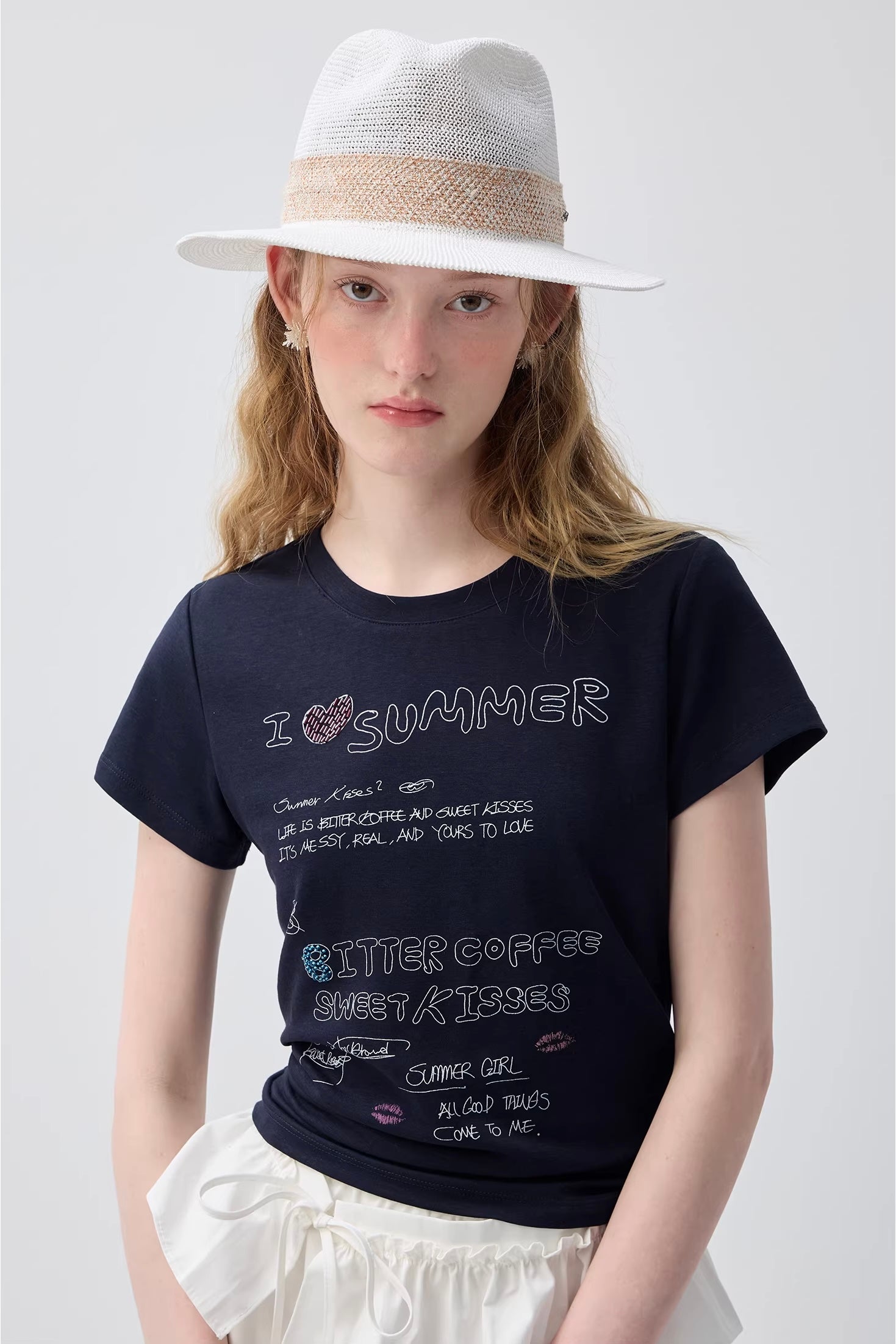 フィットシルエットグラフィックTシャツC3727