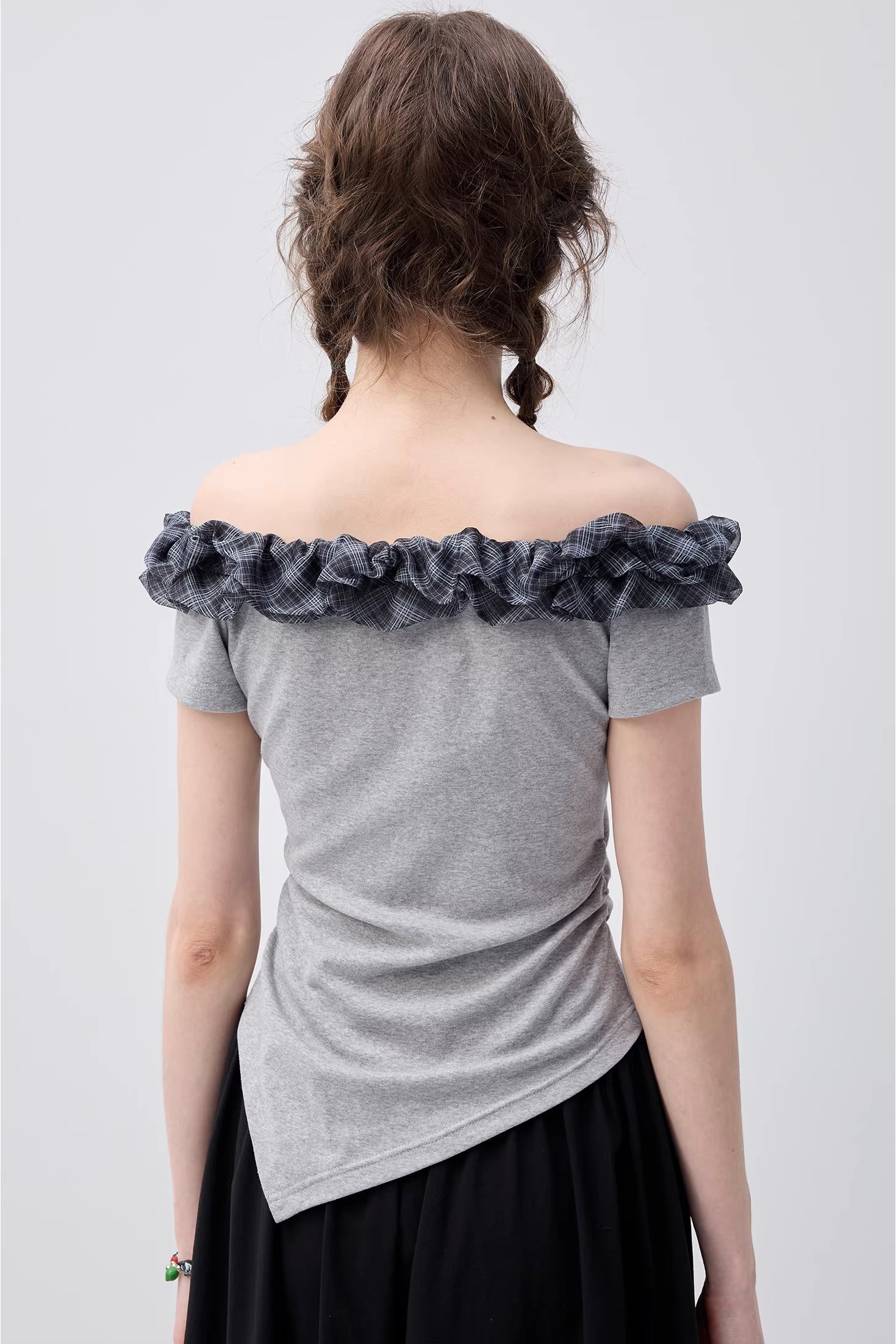 フリルデザインオフショルトップスC3748