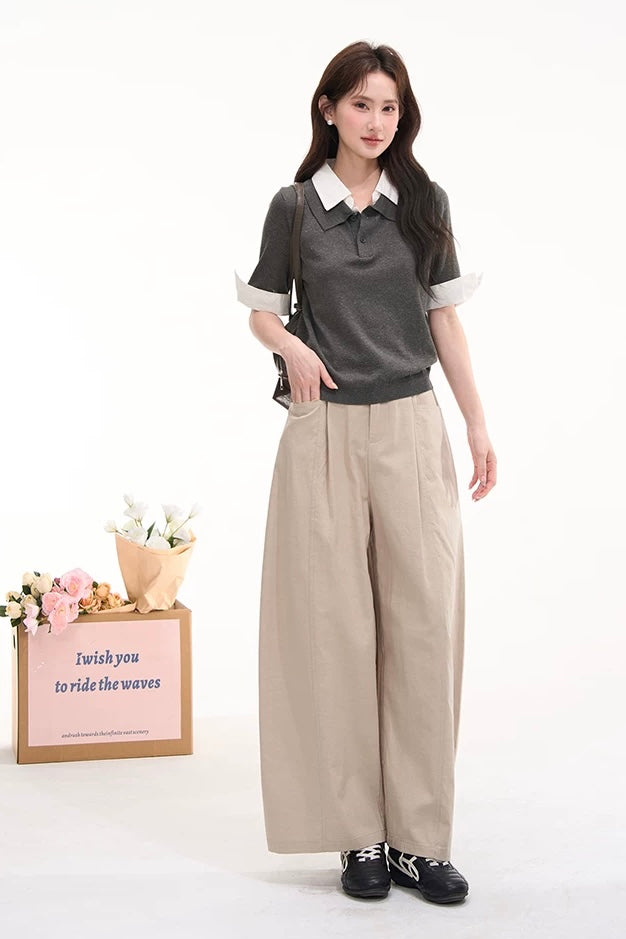 フェイクレイヤードシャツカラー ニットC3775