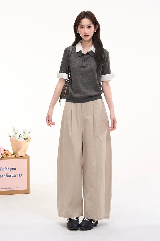 フェイクレイヤードシャツカラー ニットC3775