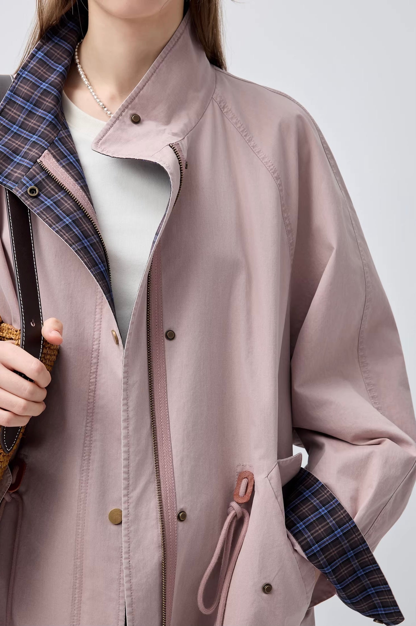 スタンドカラー ドローストリングジャケット
C3378