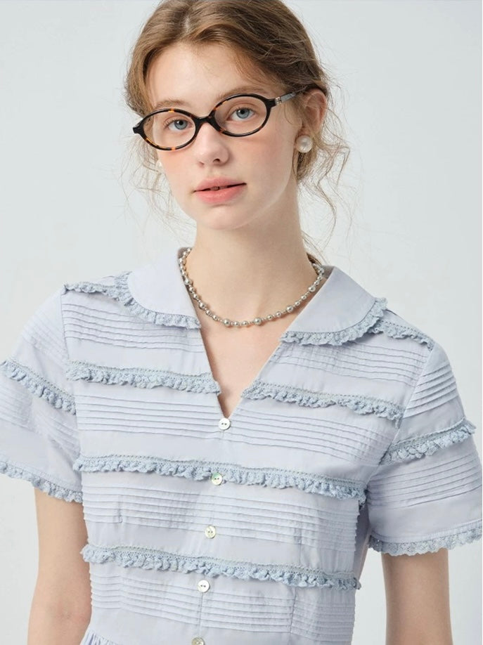 襟付きフリンジデザインワンピース
C2966