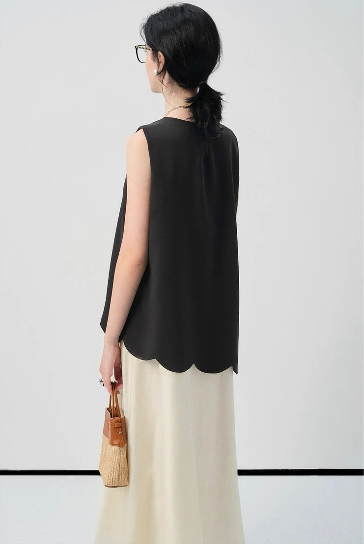 バイカラーノースリーブワンピース
C2962