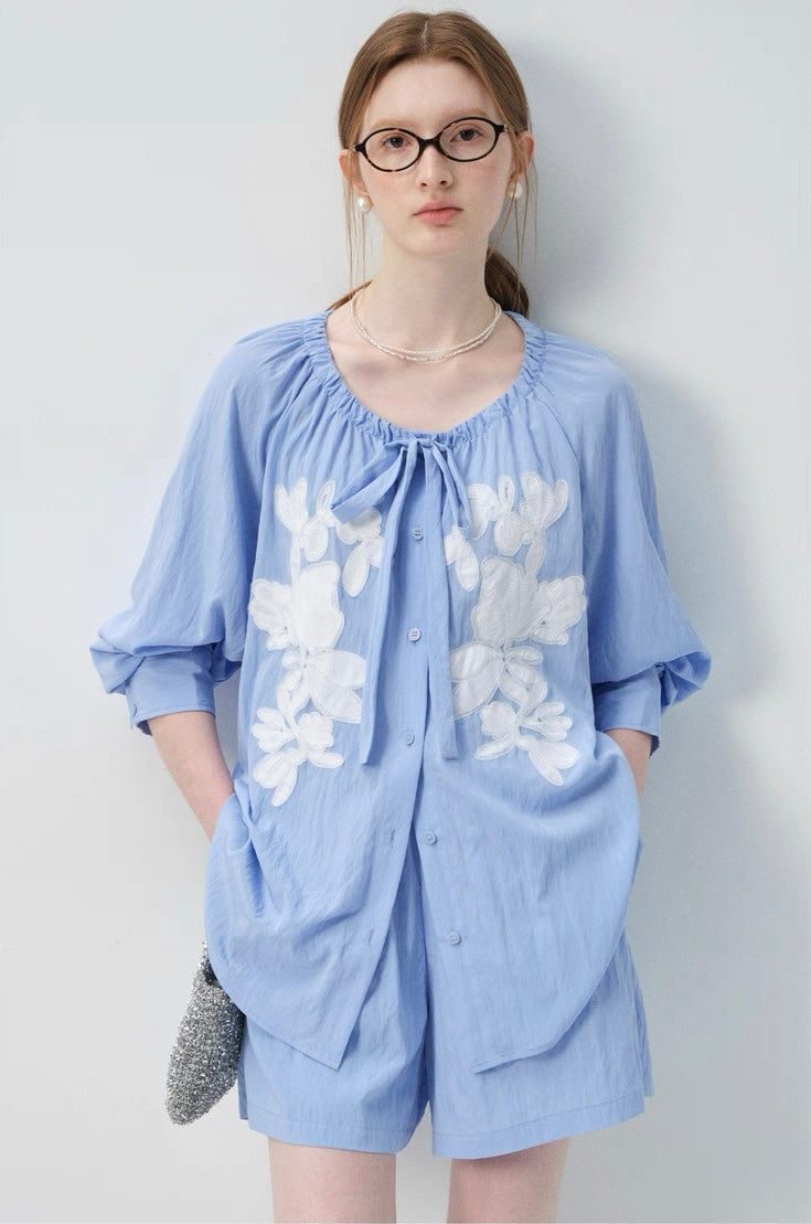 フラワー刺繍ラウンドネックセットアップ
C2968