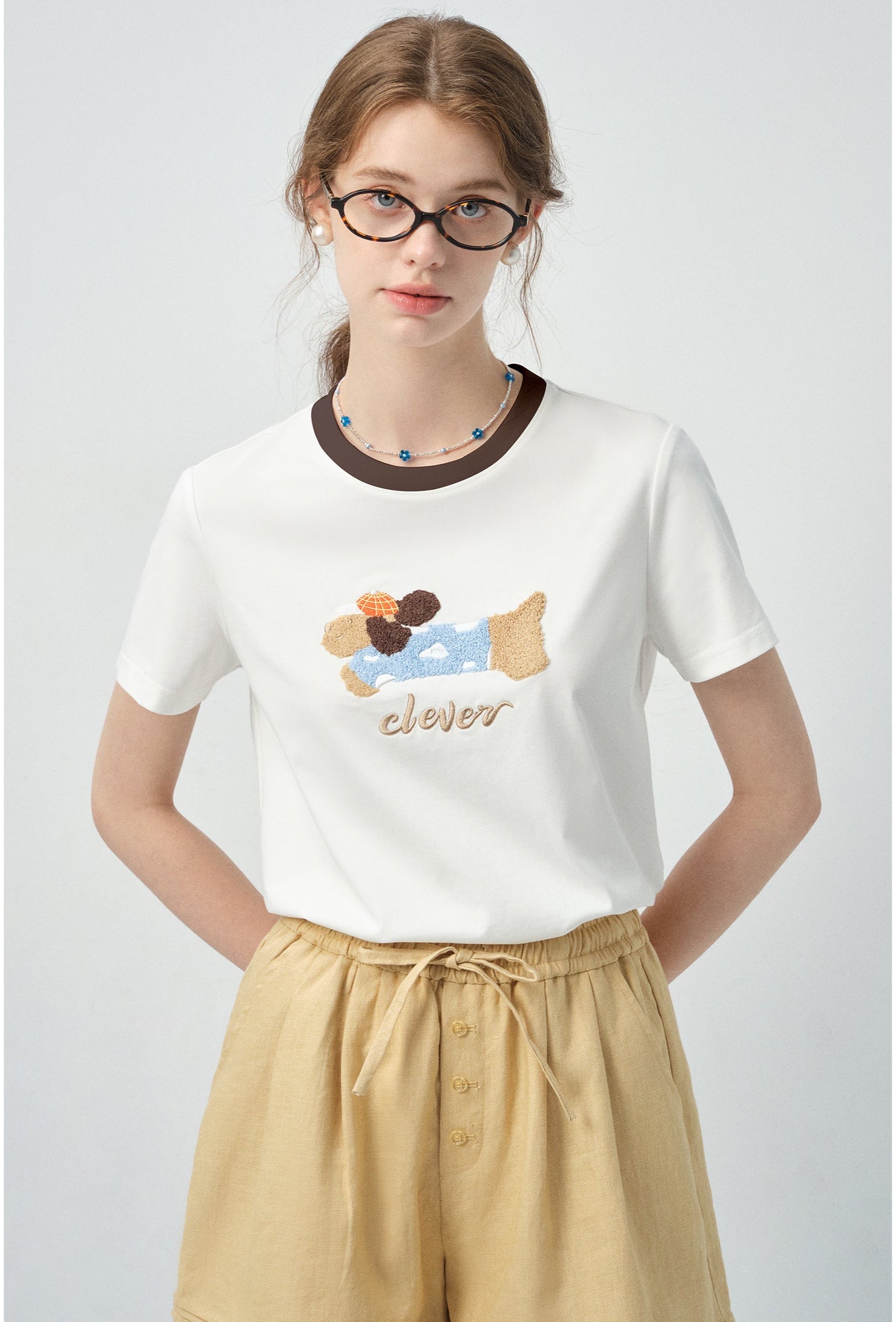 サガラ刺繍TシャツC2902