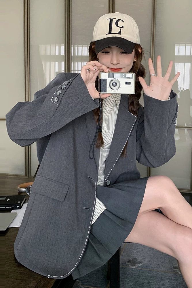 ラインデザイングレースーツジャケットC3766