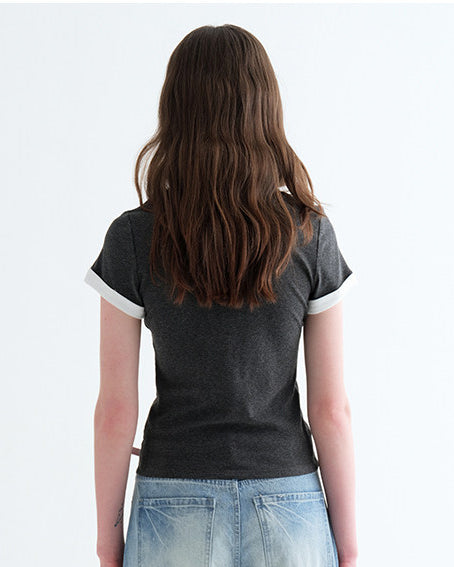フェイクツーピースTシャツ C3819