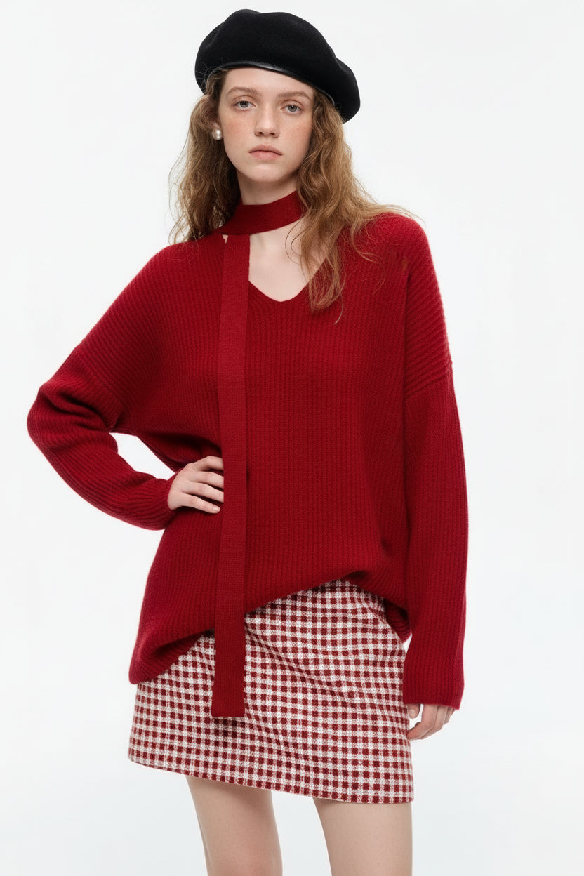 スカーフ付きフェスティブニット
C3372