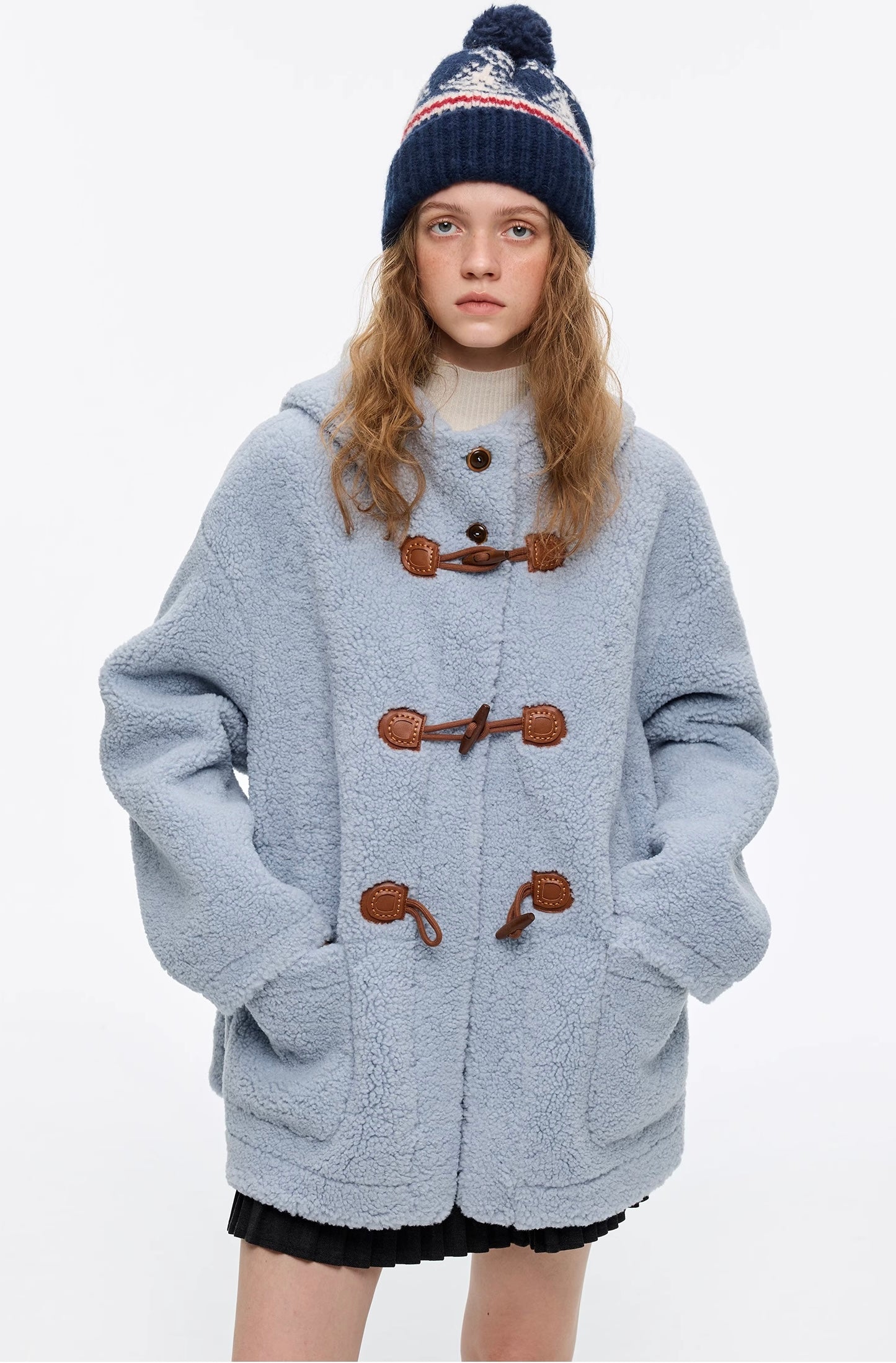 トグルボタンムートンフードジャケット
C3368