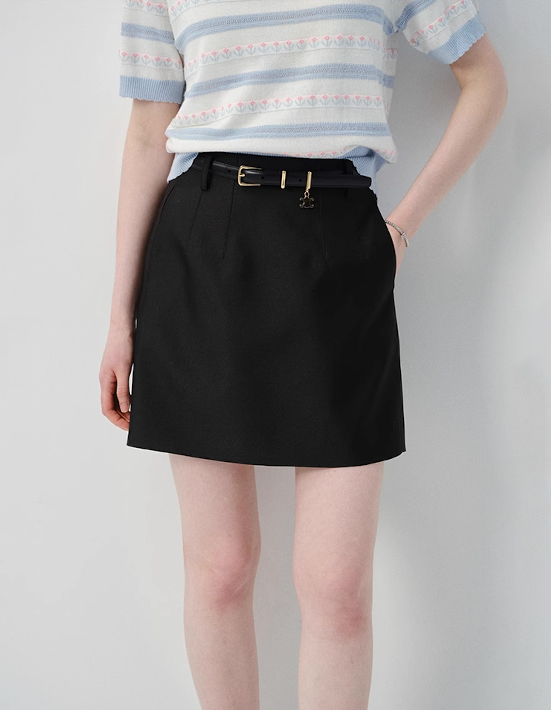 ボックスシルエットミニスカートC2825