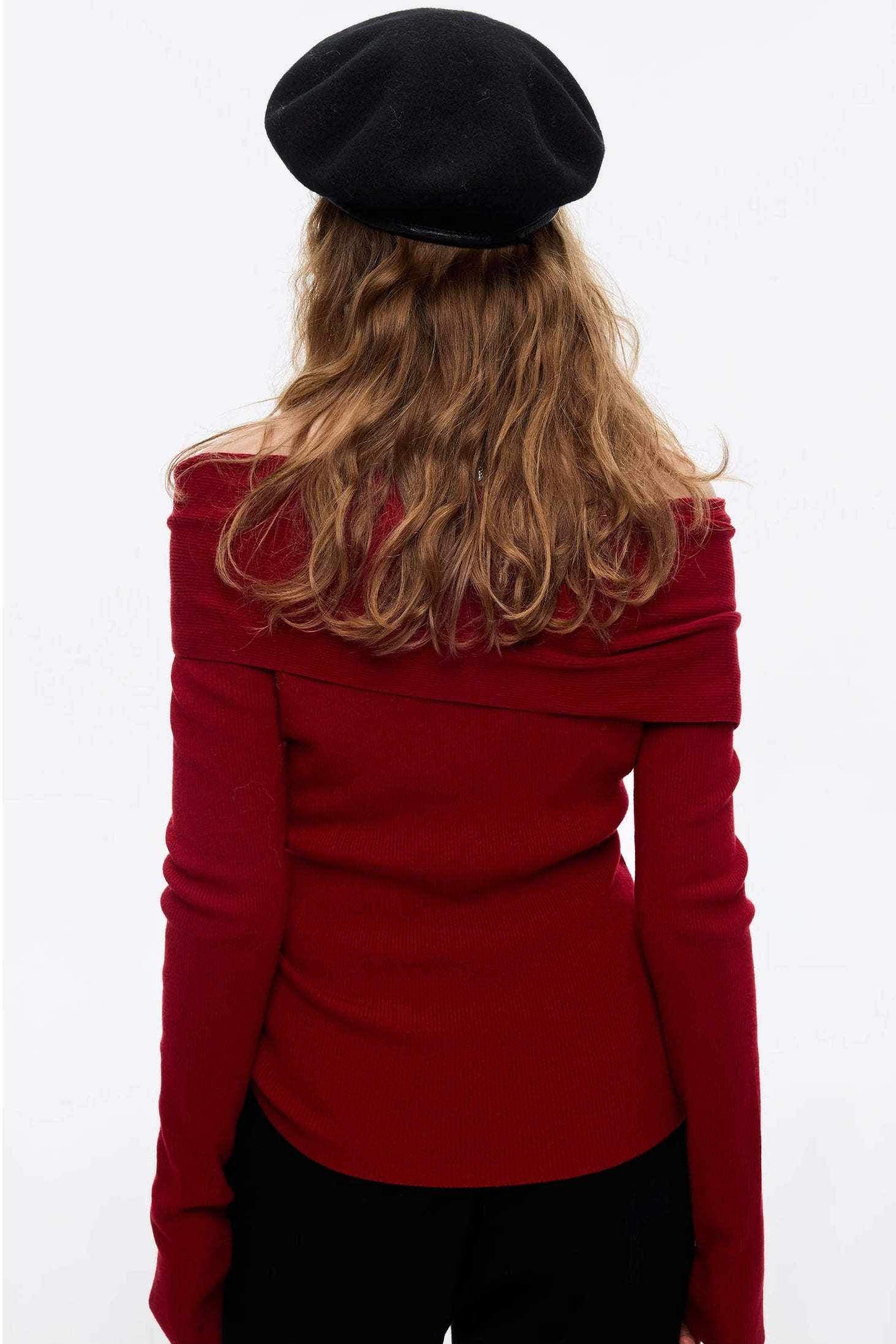 ワンショルダーギャザーウールニット
C3365