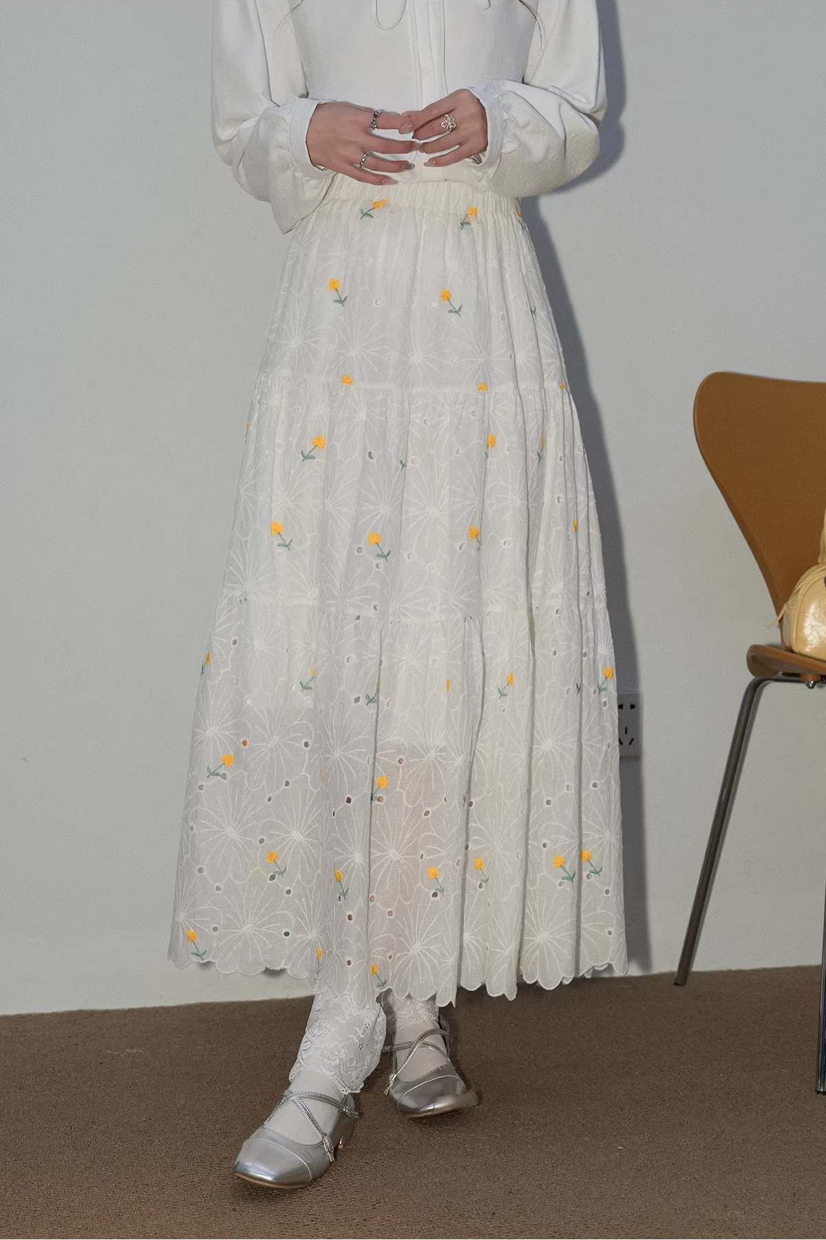 フローラルホロースカートC3571