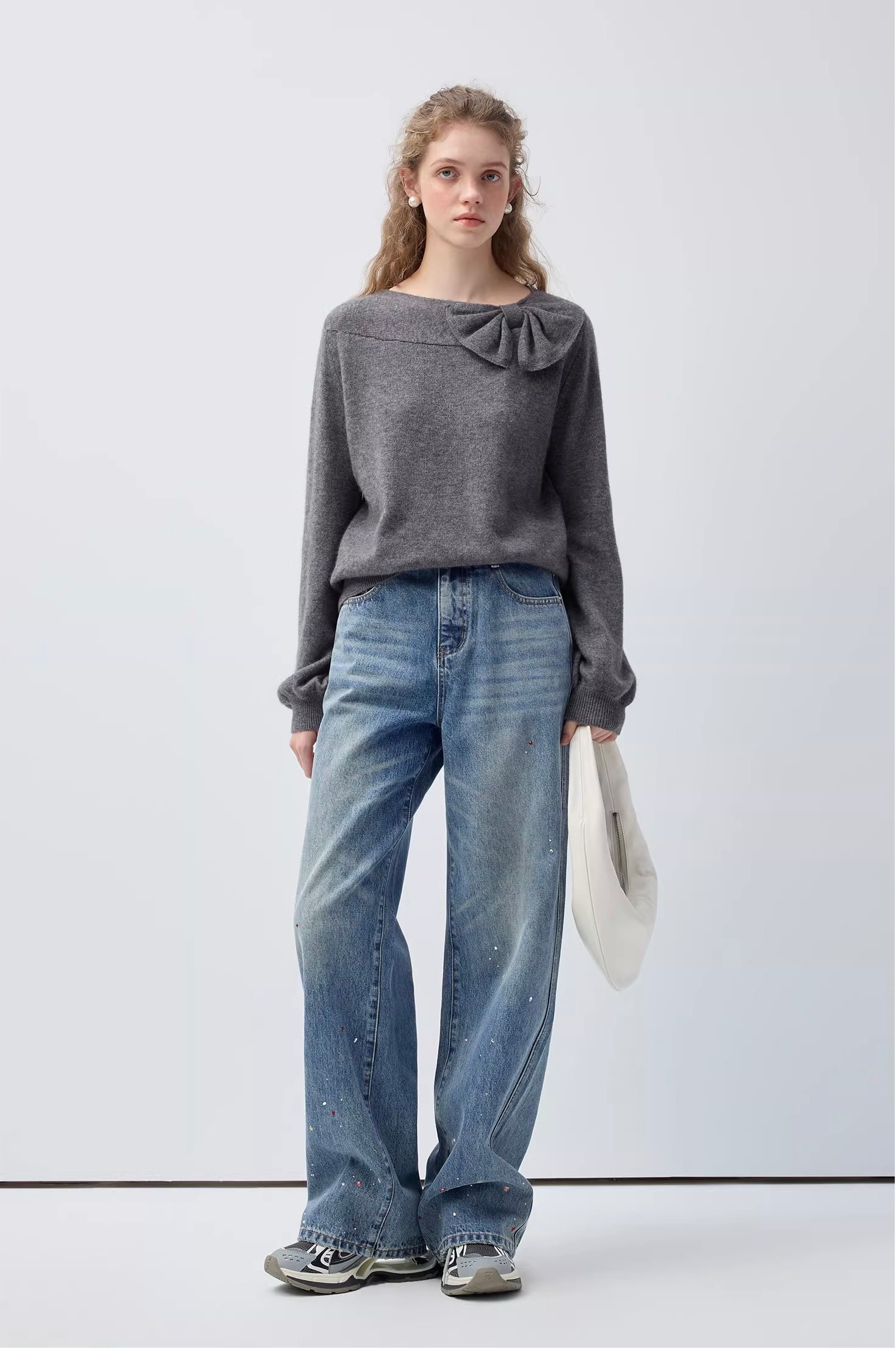 ボウタイネック ウールニット
C3376