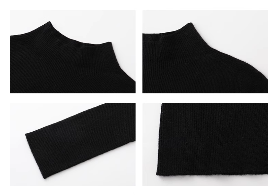 Wool mock neck knit top C1219